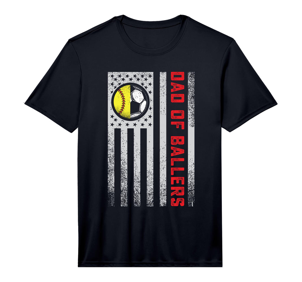 Mens American Flag Dad Ballers Soccer T-Shirt - Novelty Apparel Men Women - T-Shirt, Sweatshirt, Hoodie