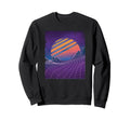 Vaporwave 80S Grid Sunset Synthwave Sweatshirt - Custom Art Print Unisex - T-Shirt, Sweatshirt, Hoodie