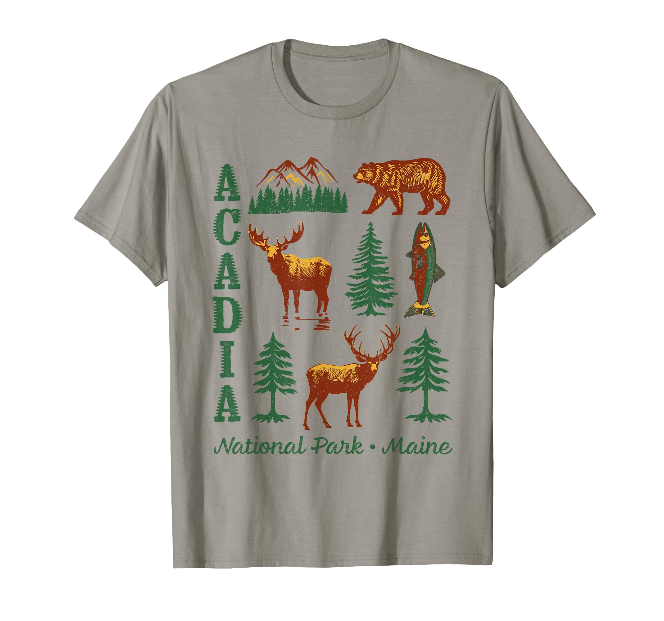 Acadia National Park Bear Moose Trees T-Shirt - Custom Art Print Unisex - T-Shirt, Sweatshirt, Hoodie