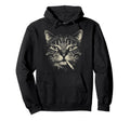 Funny Tabby Cat Smoking Cigarette Meme 90S Hoodie - Unique Graphic Unisex - T-Shirt, Sweatshirt, Hoodie