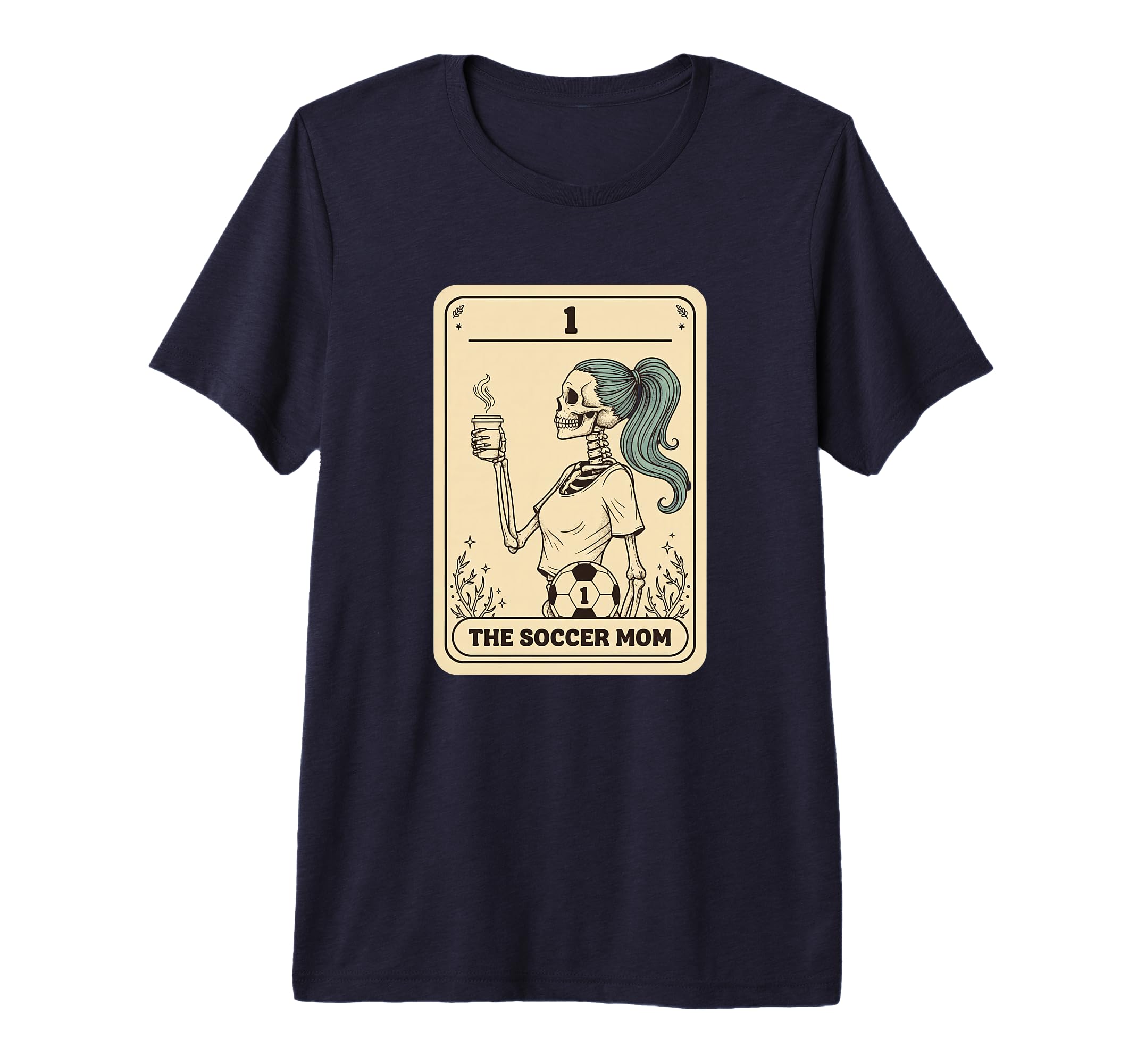 Soccer Mom Skeleton Coffee Illustration T-Shirt - Unique Graphic Men Women - T-Shirt, Sweatshirt, Hoodie