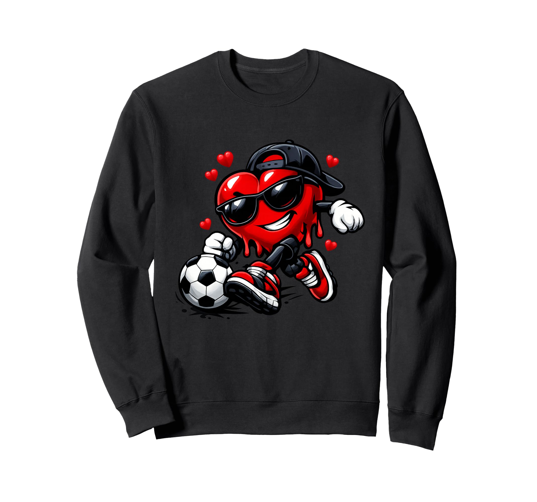 Valentine Soccer Heart Funny Sweatshirt - Casual Everyday Wear Unisex - T-Shirt, Sweatshirt, Hoodie