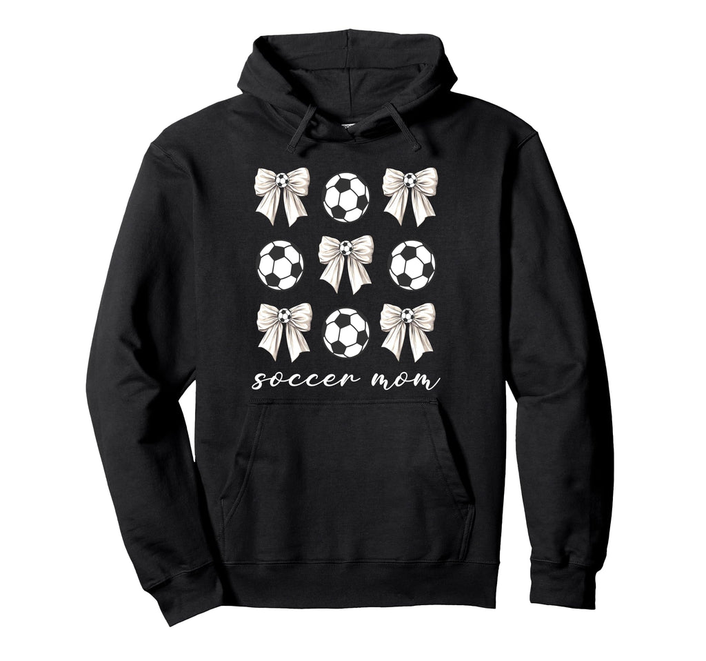 Soccer Mom Coquette Bow Soccer Hoodie - Fun Novelty Design for Adults - T-Shirt, Sweatshirt, Hoodie