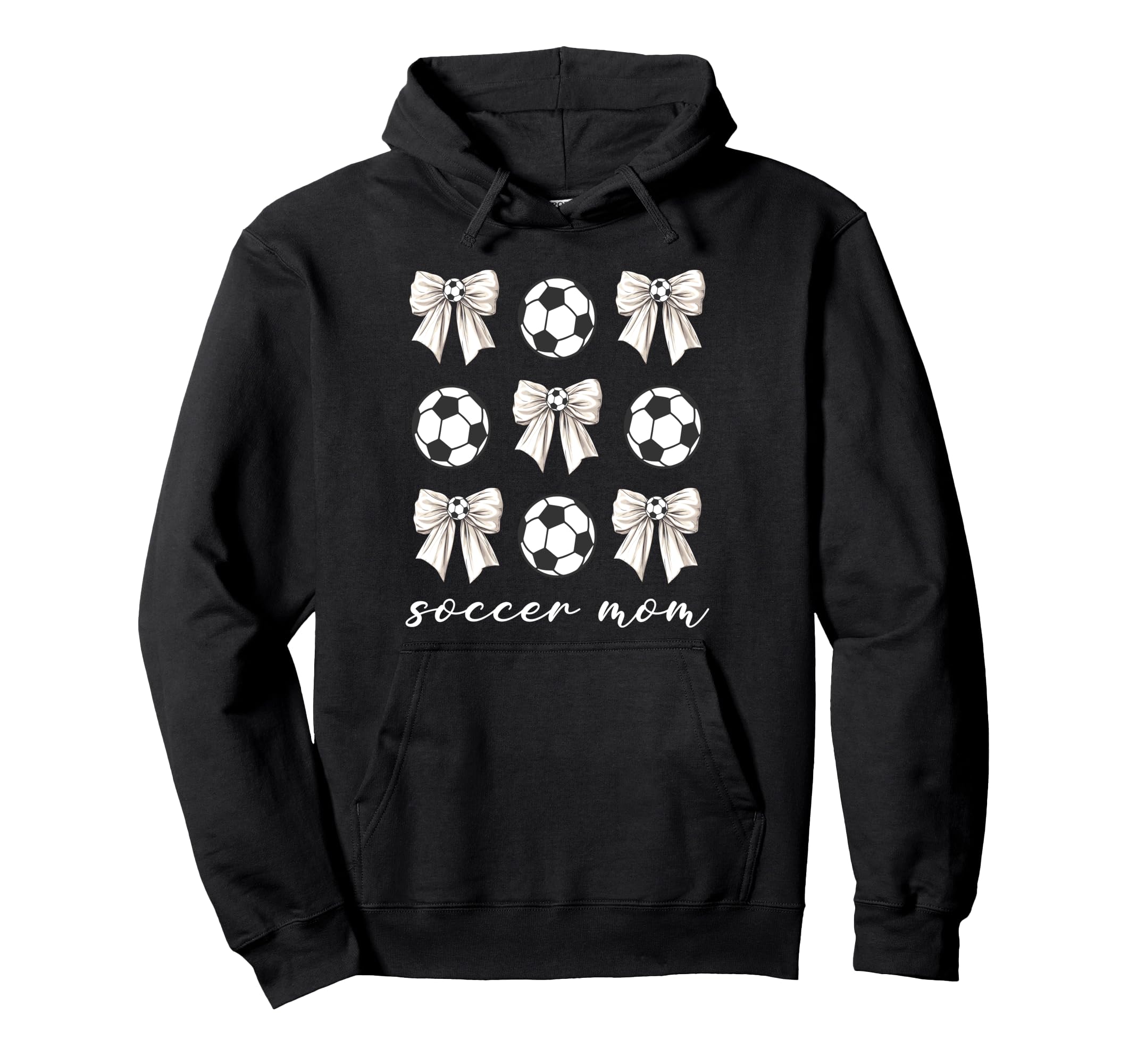 Soccer Mom Coquette Bow Soccer Hoodie - Fun Novelty Design for Adults - T-Shirt, Sweatshirt, Hoodie