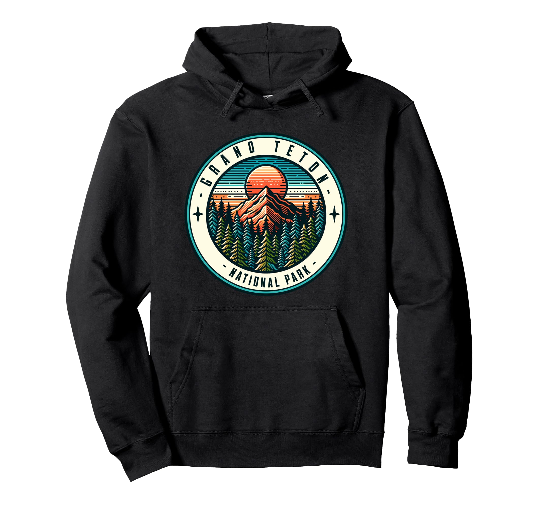 Grand Teton Forest National Park Hoodie - Minimalist Print Men Women - T-Shirt, Sweatshirt, Hoodie