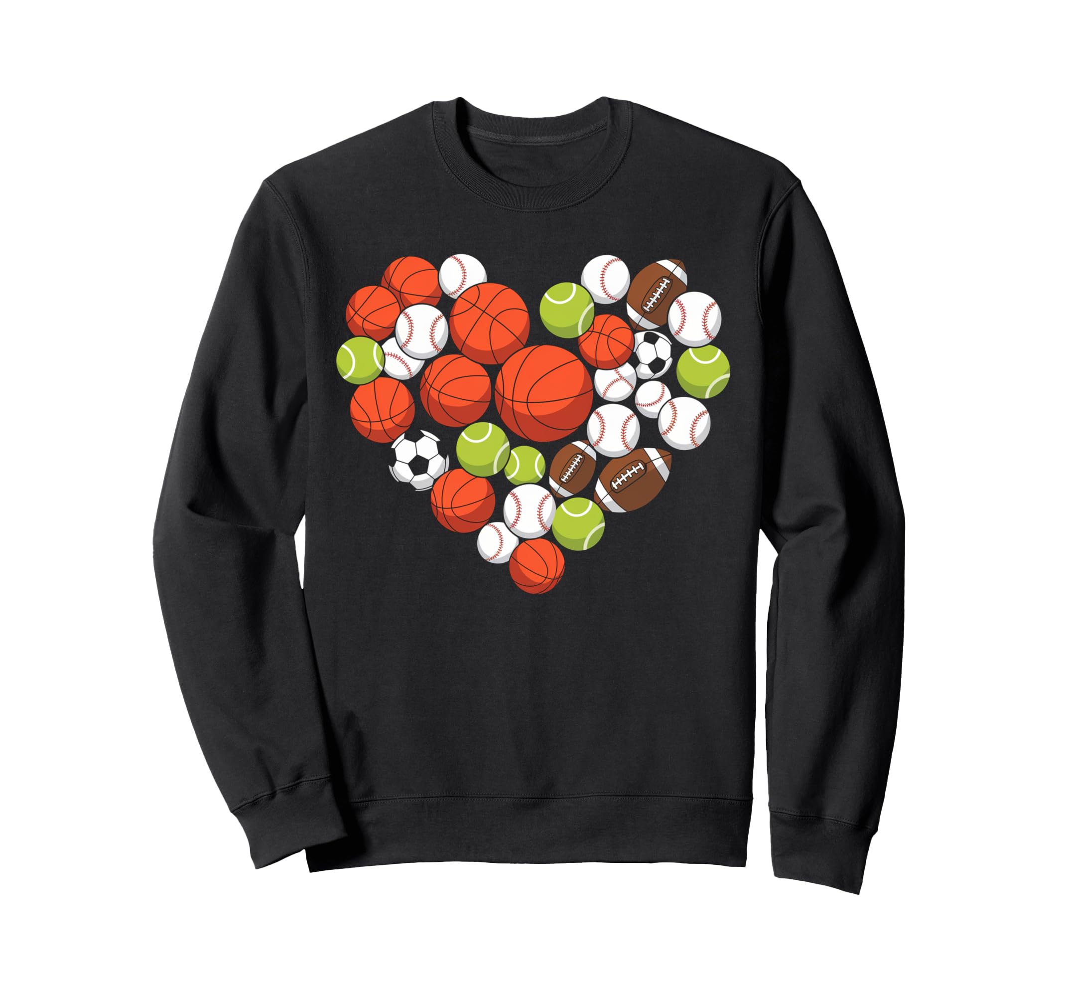 I Love Sports Basketball Football Sweatshirt - Graphic Print for Adults - T-Shirt, Sweatshirt, Hoodie