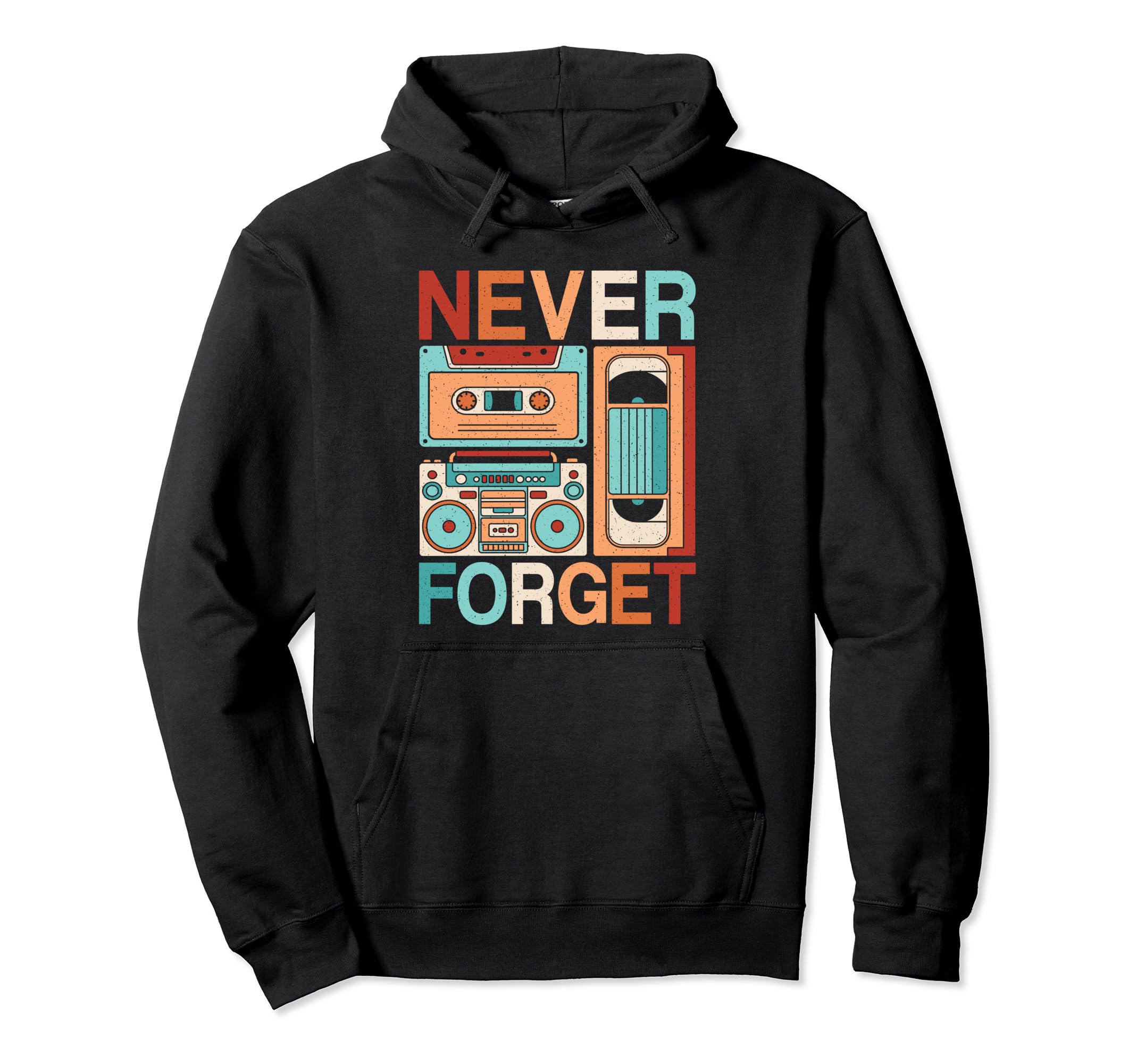Never Forget 80S 90S Cassette Tape Hoodie - Novelty Apparel Men Women - T-Shirt, Sweatshirt, Hoodie
