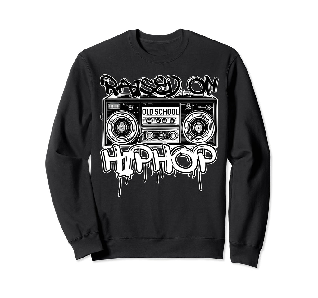 Raised Old School Hip Hop Cassette Sweatshirt - Trendy Graphic Men Women - T-Shirt, Sweatshirt, Hoodie