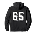 Number 65 Backside 80S 90S Team Jersey Hoodie - Novelty Apparel for Adults - T-Shirt, Sweatshirt, Hoodie