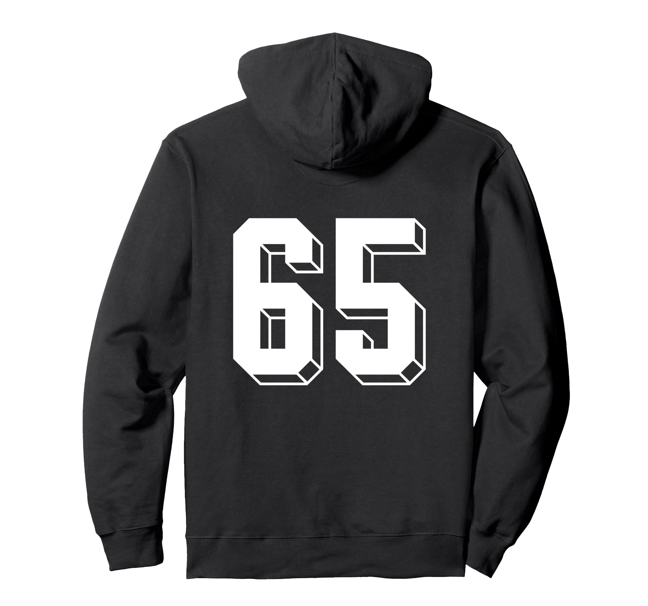 Number 65 Backside 80S 90S Team Jersey Hoodie - Novelty Apparel for Adults - T-Shirt, Sweatshirt, Hoodie