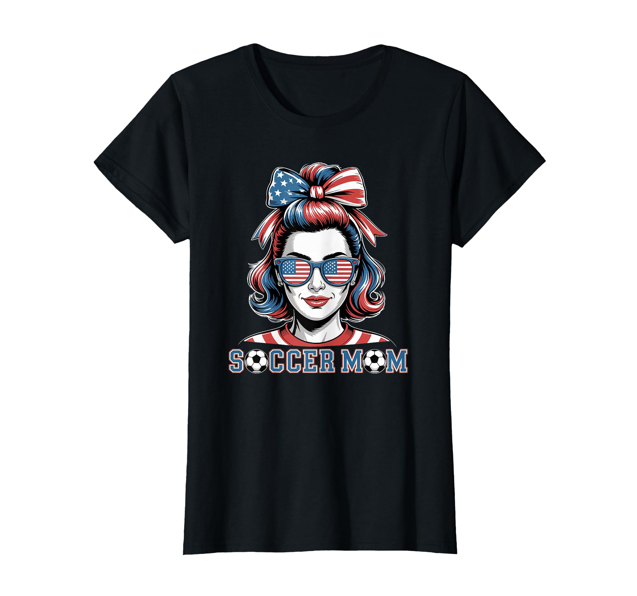 Patriotic Soccer Mom American Flag T-Shirt - Casual Everyday Wear Unisex - T-Shirt, Sweatshirt, Hoodie