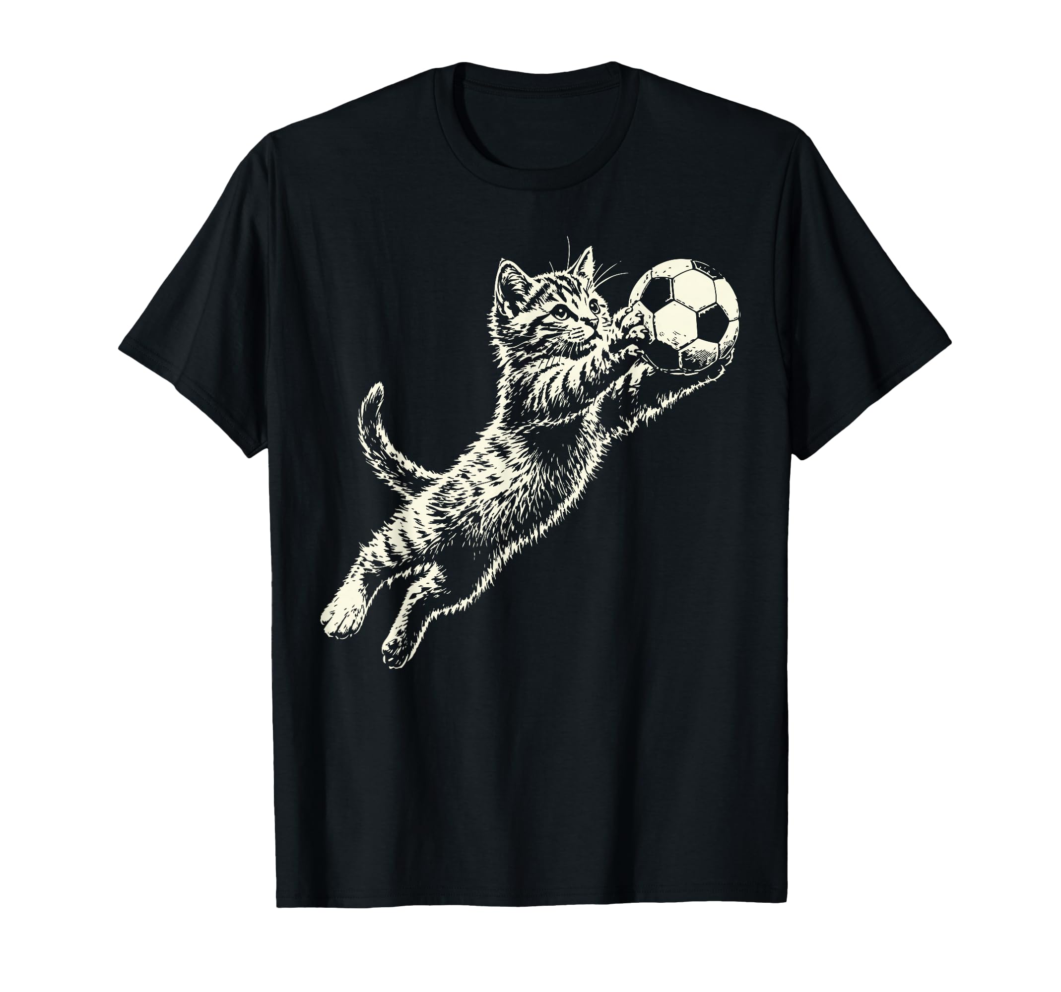 Funny Cat Soccer Ball Kitten Playing T-Shirt - Novelty Apparel Unisex - T-Shirt, Sweatshirt, Hoodie