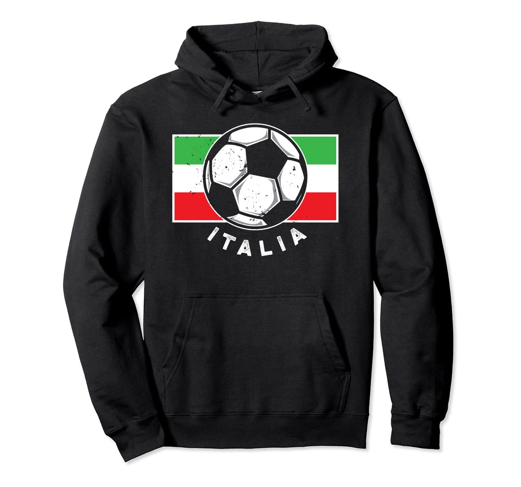 Italia Soccer Player Italy Flag Hoodie - Casual Everyday Wear Unisex - T-Shirt, Sweatshirt, Hoodie