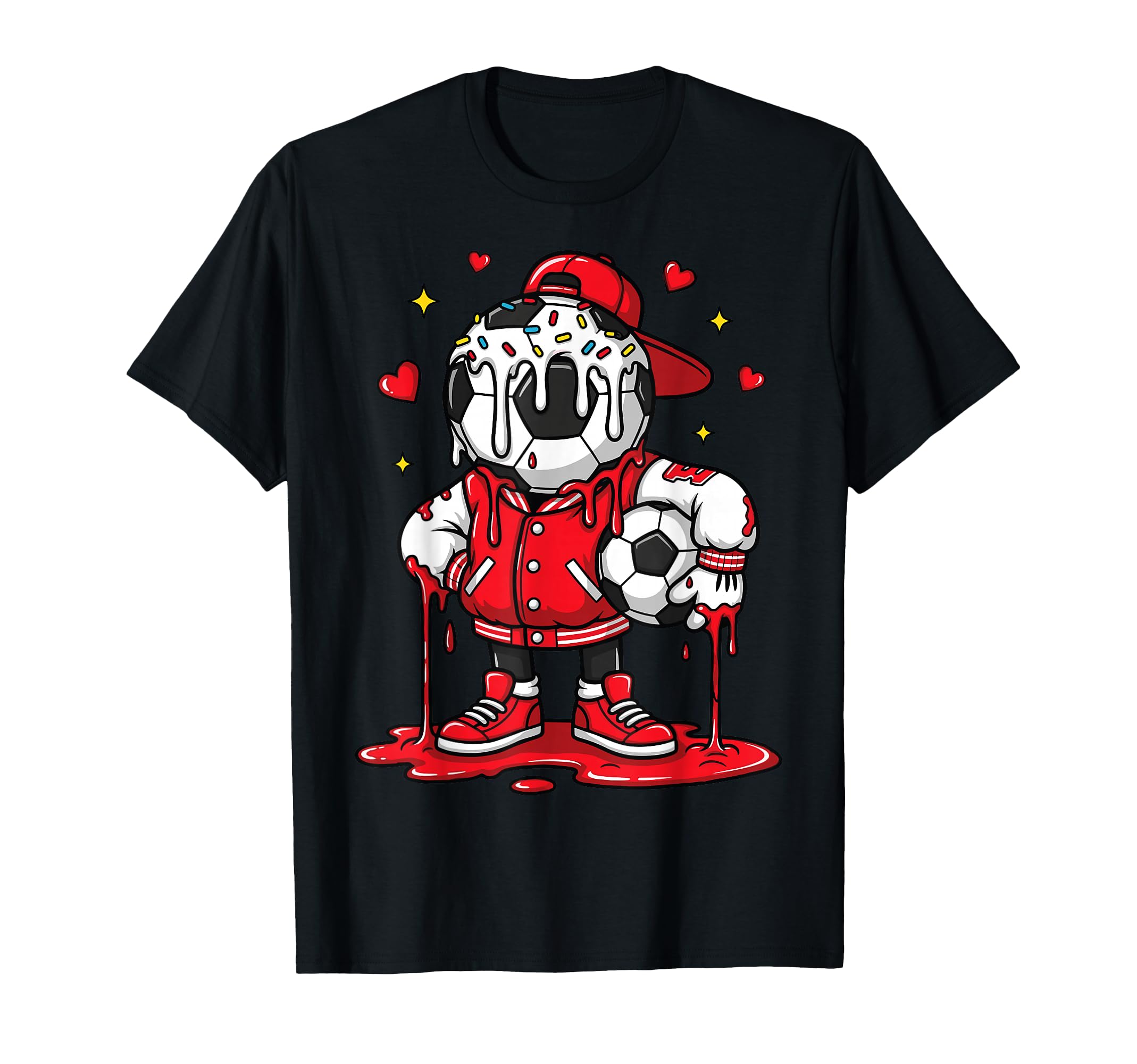 Valentines Day Dripping Soccer Candy T-Shirt - Custom Art Print Men Women - T-Shirt, Sweatshirt, Hoodie