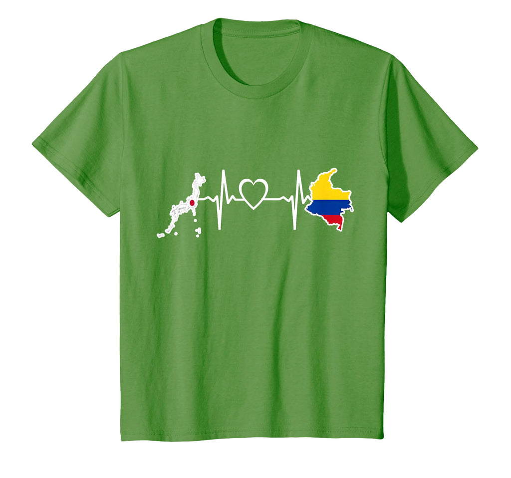 Colombia Japan Heartbeat Colombian T-Shirt - Graphic Print for Adults - T-Shirt, Sweatshirt, Hoodie