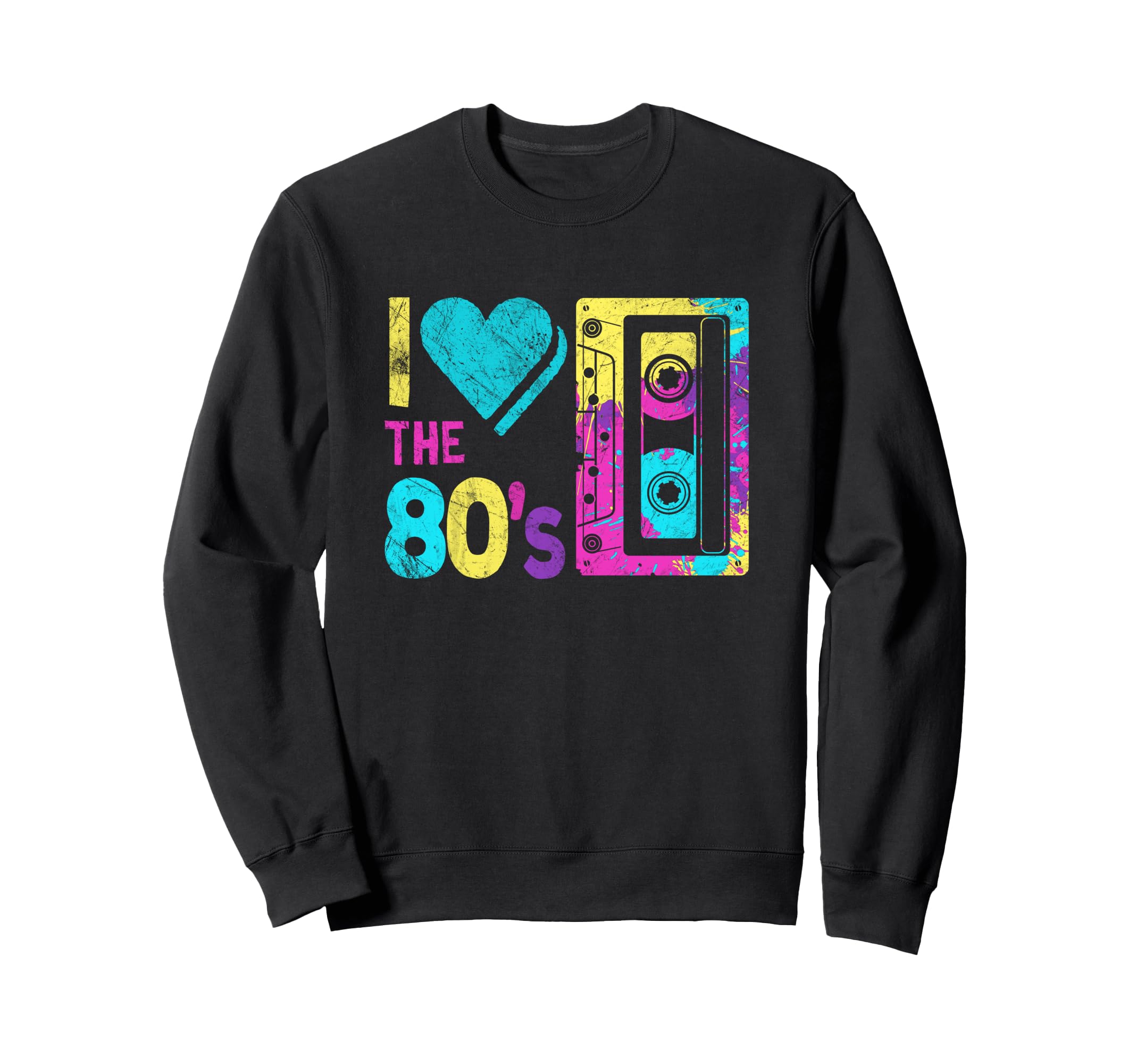 I Love 80S Eighties 1980 Cassette Sweatshirt - Novelty Apparel for Adults - T-Shirt, Sweatshirt, Hoodie