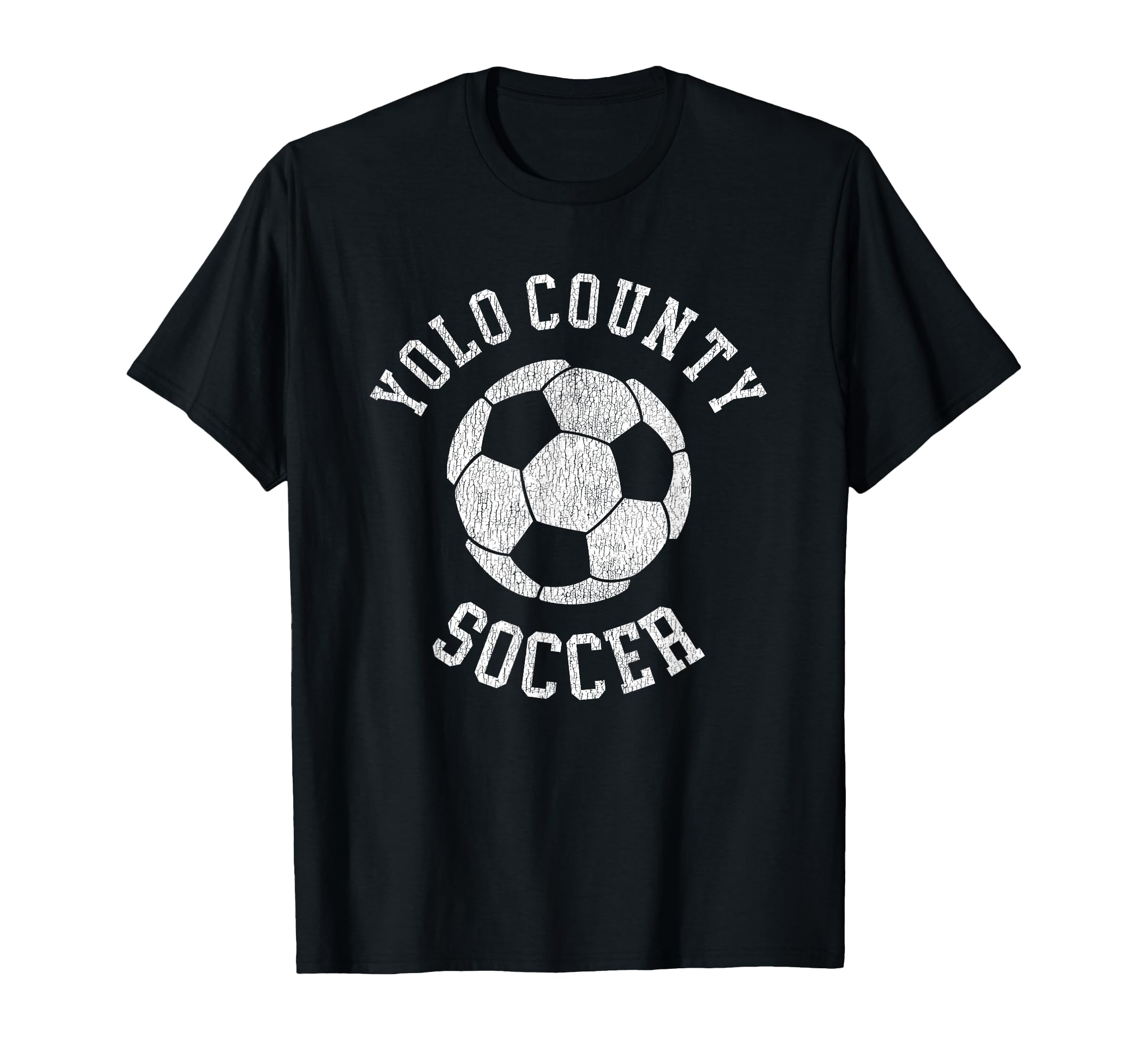 Yolo County Soccer Distressed 90S T-Shirt - Novelty Apparel for Adults - T-Shirt, Sweatshirt, Hoodie