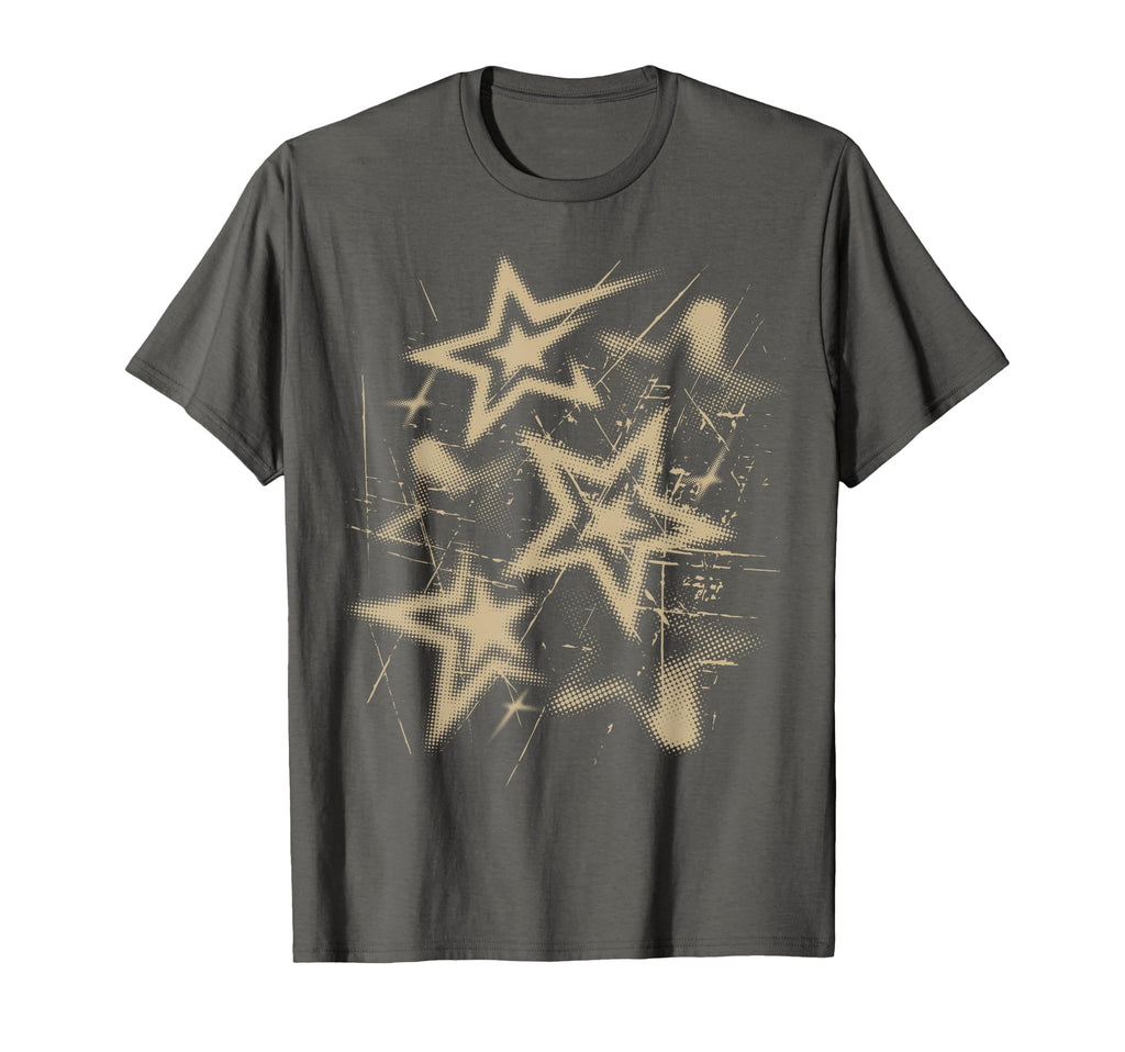 Y2K Grunge Stars 2000S Beige Cyber T-Shirt - Streetwear Style Unisex - T-Shirt, Sweatshirt, Hoodie