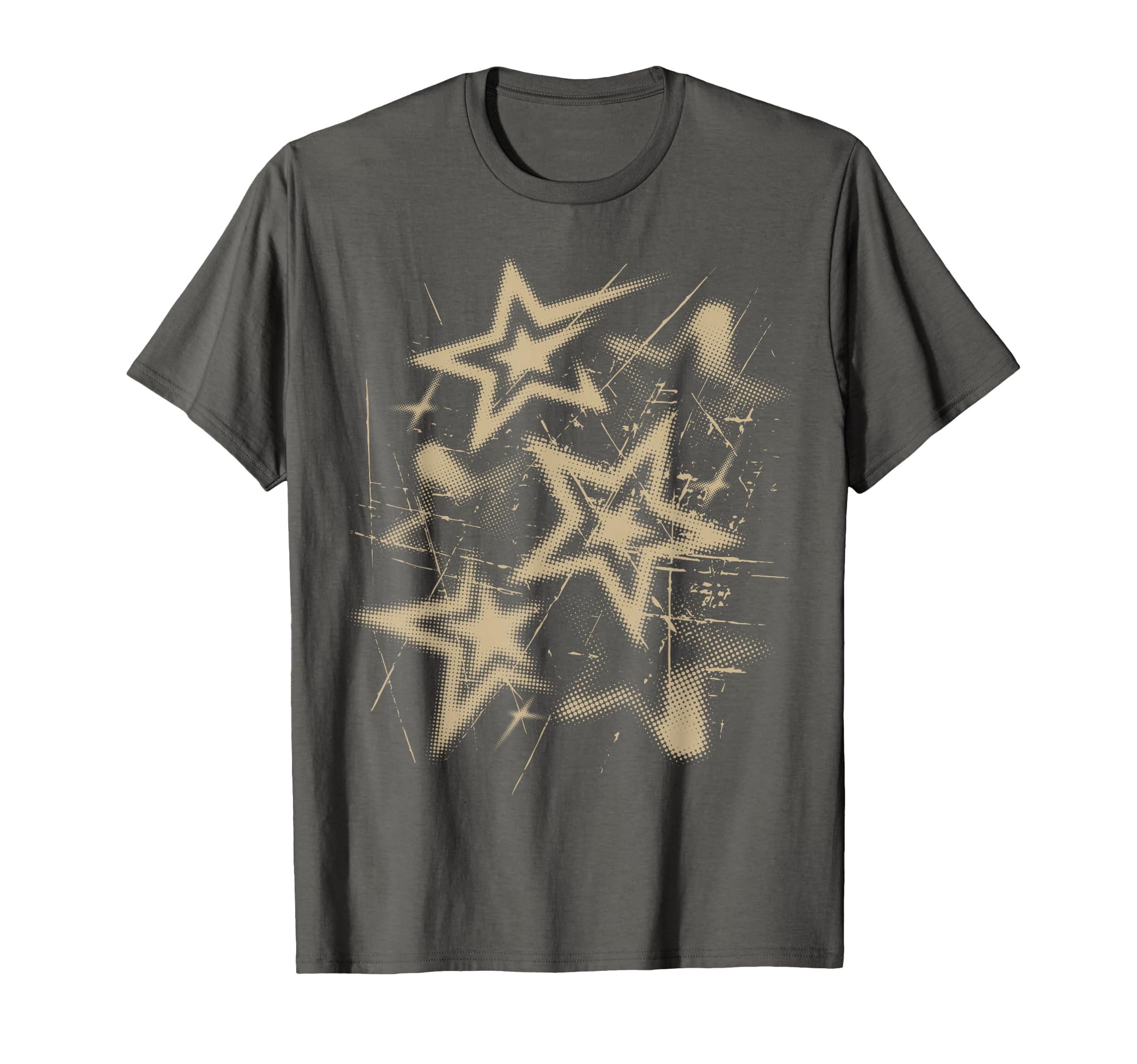 Y2K Grunge Stars 2000S Beige Cyber T-Shirt - Streetwear Style Unisex - T-Shirt, Sweatshirt, Hoodie