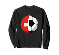 Half Switzerland Flag Half Sweatshirt - Novelty Apparel for Adults - T-Shirt, Sweatshirt, Hoodie