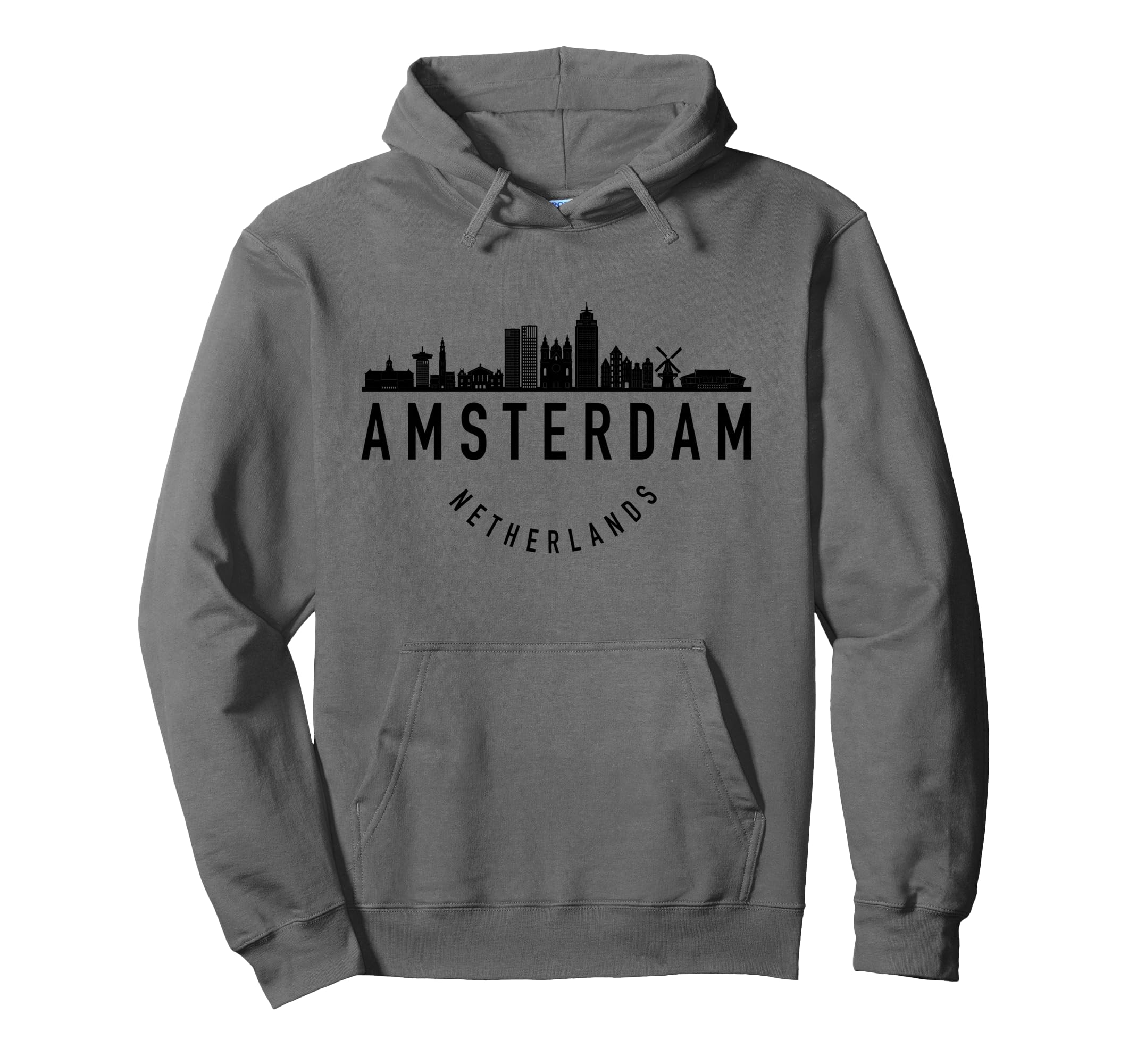 Amsterdam Netherlands Skyline Pride Hoodie - Fun Novelty Design Unisex - T-Shirt, Sweatshirt, Hoodie
