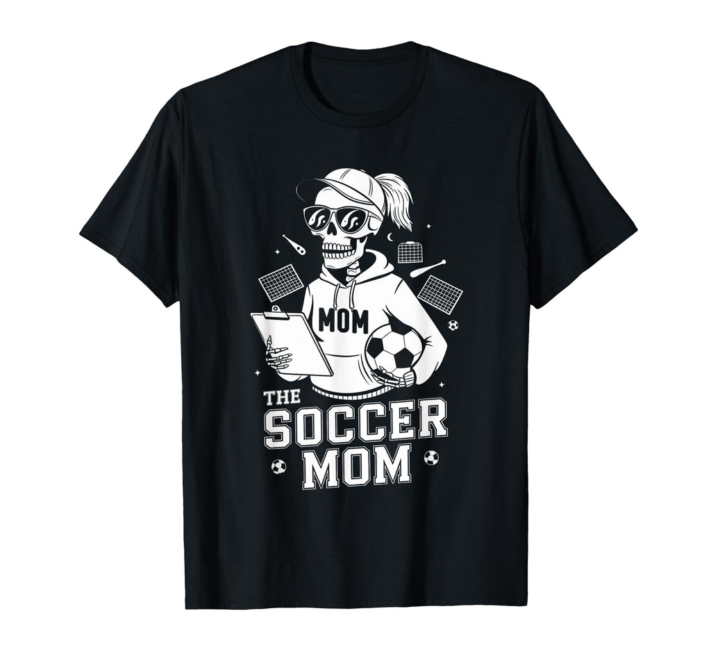 Soccer Mom Skeletton Halloween Soccer T-Shirt - Graphic Print for Adults - T-Shirt, Sweatshirt, Hoodie