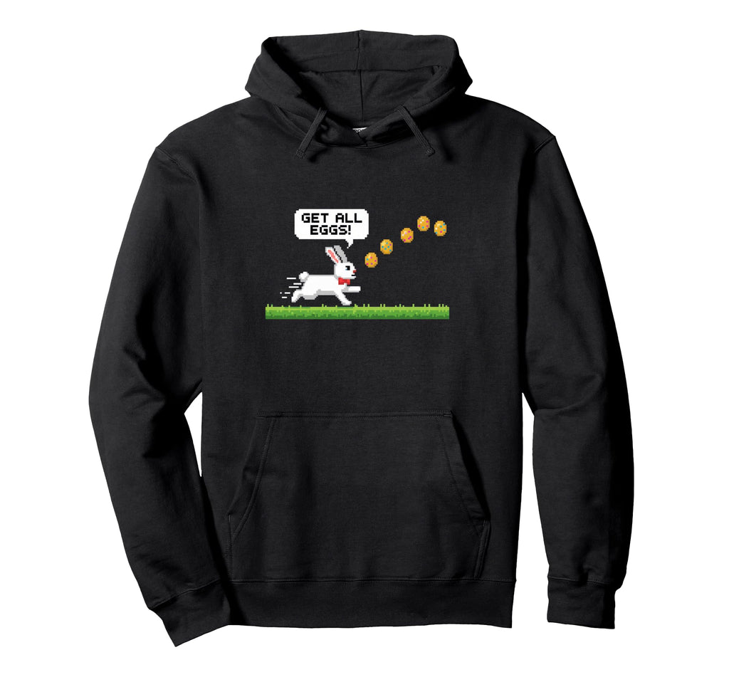 Get All Eggs Pixel Art Bunny Easter Hoodie - Custom Art Print for Adults - T-Shirt, Sweatshirt, Hoodie