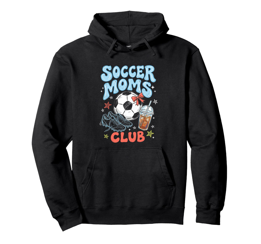 Soccer Moms Club Coquette Bow Gameday Hoodie - Unique Graphic Unisex - T-Shirt, Sweatshirt, Hoodie