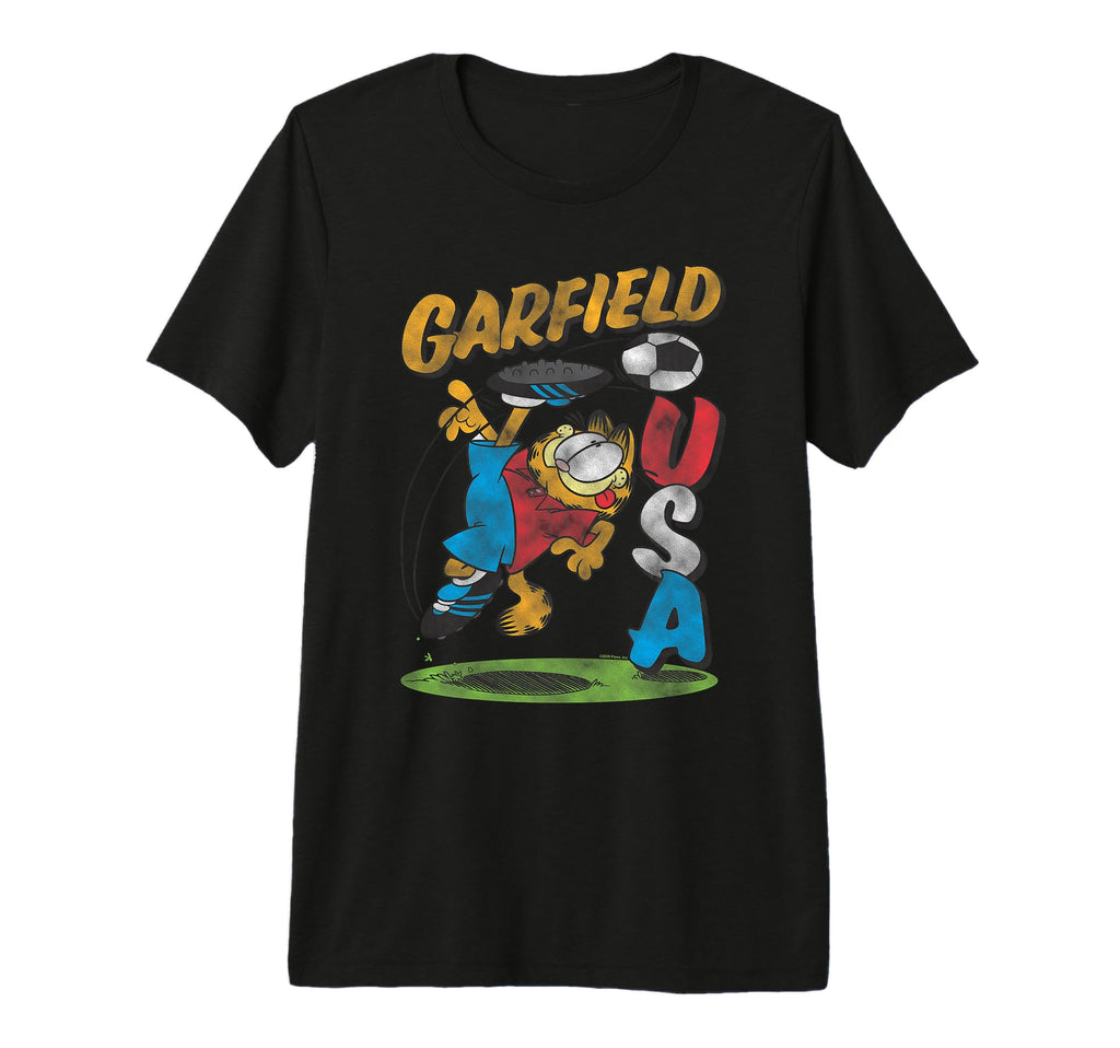 Garfield Usa Soccer Sports Cat Cartoon T-Shirt - Custom Art Print Unisex - T-Shirt, Sweatshirt, Hoodie