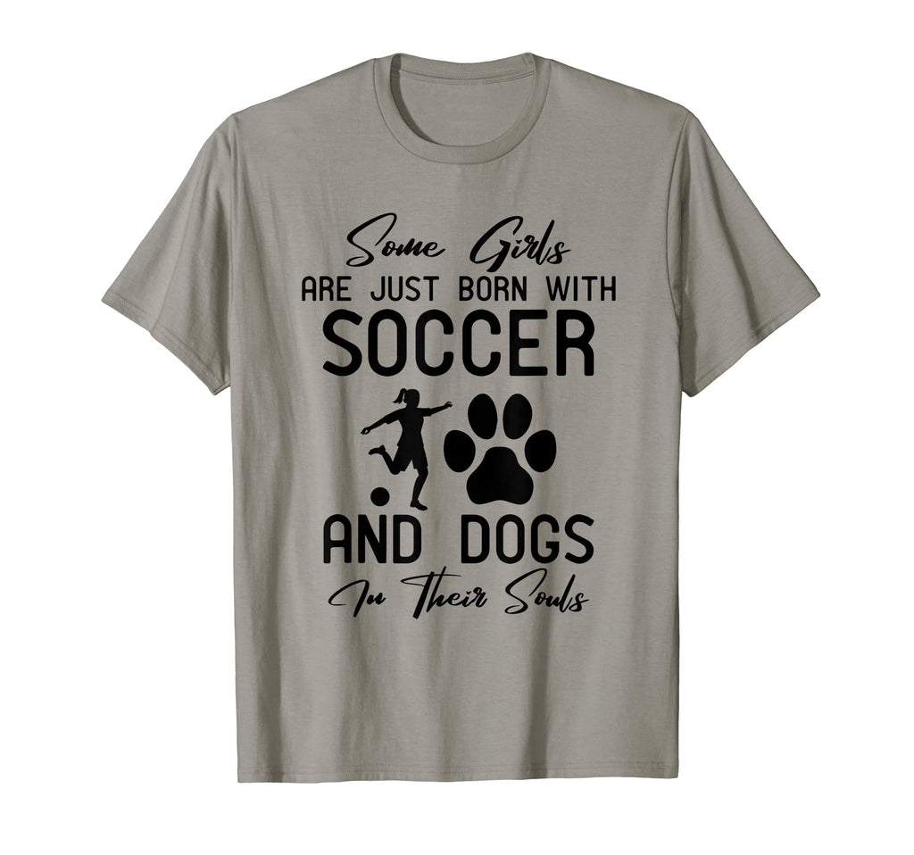 Female Soccer Player Soccer And Dogs T-Shirt - Custom Art Print Unisex - T-Shirt, Sweatshirt, Hoodie