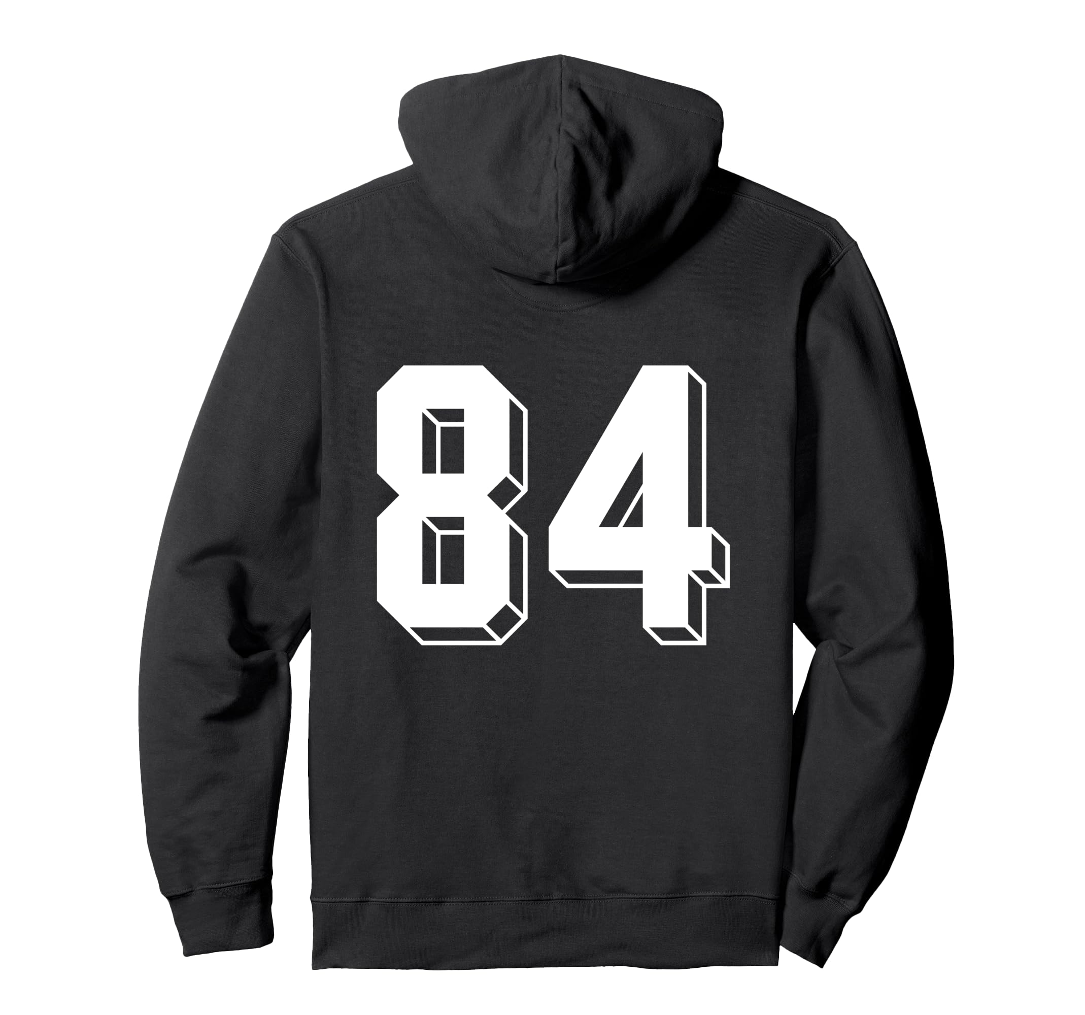 Number 84 Backside 80S 90S Team Hoodie - Casual Everyday Wear for Adults - T-Shirt, Sweatshirt, Hoodie