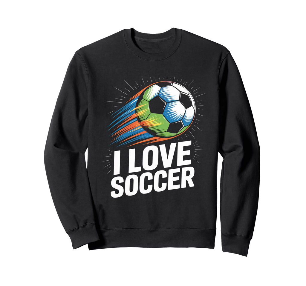 I Love Soccer Enthusiasts Ball Motion Sweatshirt - Aesthetic Graphic Unisex - T-Shirt, Sweatshirt, Hoodie