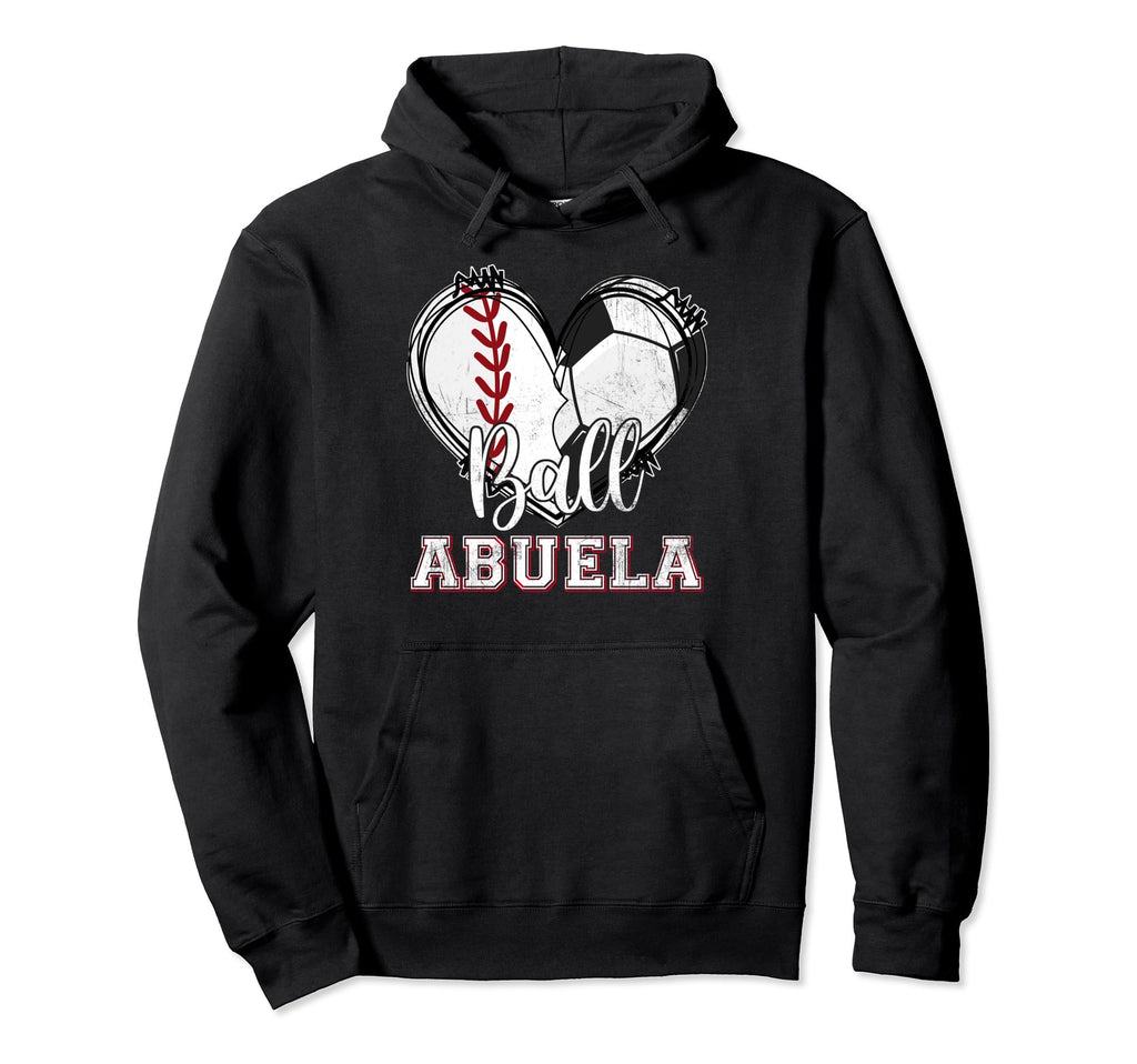 Ball Abuela Baseball Soccer Heart Hoodie - Unique Graphic for Adults - T-Shirt, Sweatshirt, Hoodie
