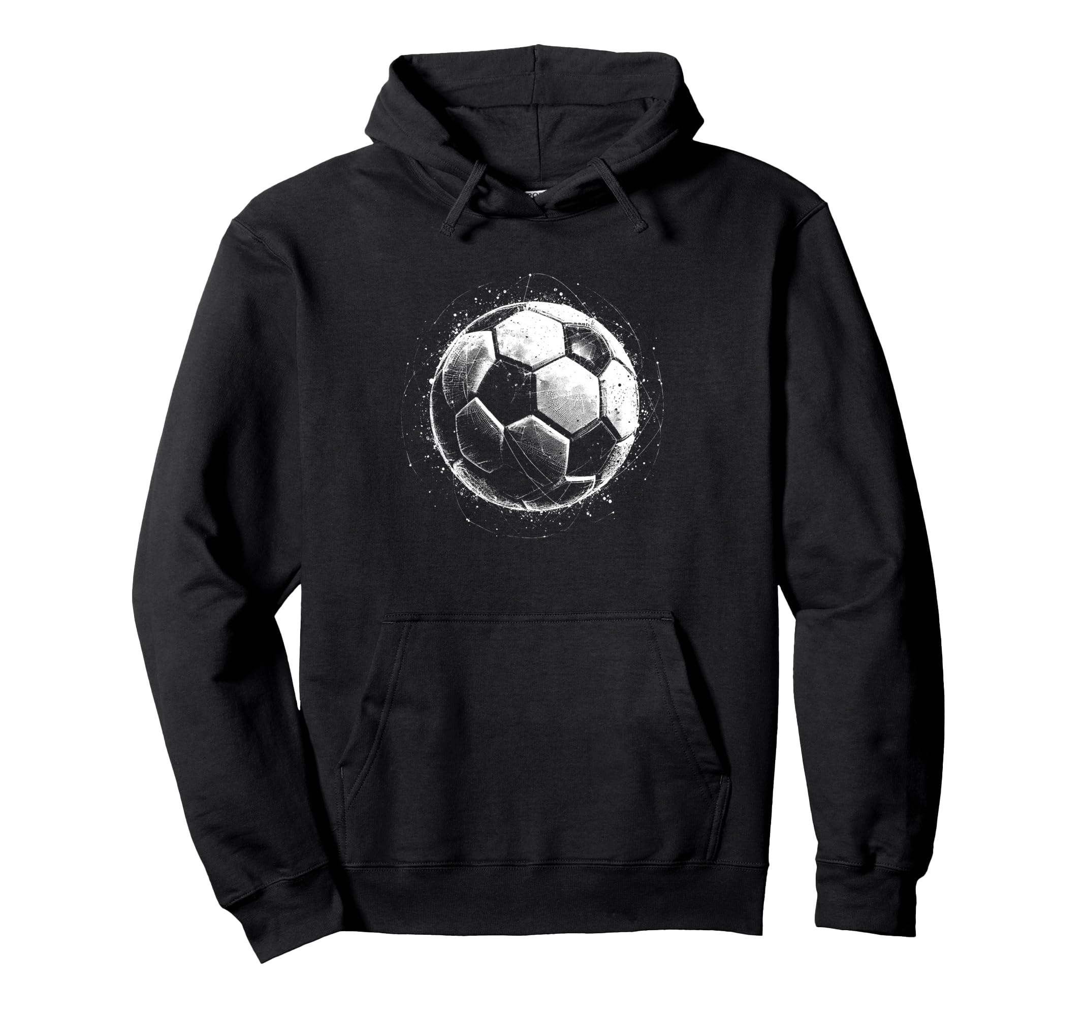 Soccer Ball 3D Wireframe Soccer Lover Hoodie - Unique Graphic Men Women - T-Shirt, Sweatshirt, Hoodie
