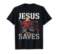 Ice Hockey Goalie Goalkeeper Jesus T-Shirt - Fun Novelty Design for Adults - T-Shirt, Sweatshirt, Hoodie