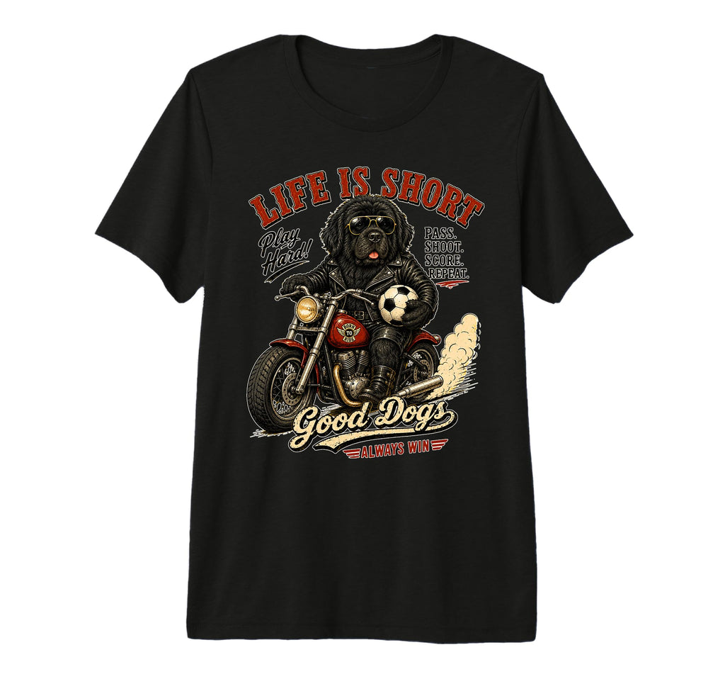 Newfoundland Motorbike Love Footbal T-Shirt - Minimalist Print for Adults - T-Shirt, Sweatshirt, Hoodie