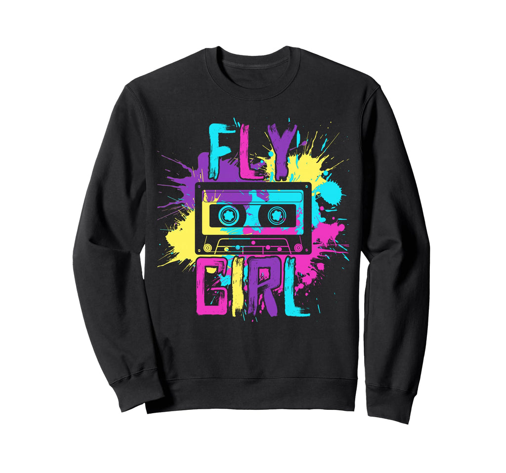 Fly Hip Hop 80S 90S Cassette B Sweatshirt - Novelty Apparel for Adults - T-Shirt, Sweatshirt, Hoodie