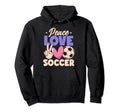 Peace Love Soccer Passionate Players Hoodie - Graphic Print Men Women - T-Shirt, Sweatshirt, Hoodie