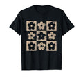 Neutral Checkerboard Daisy Flowers Boho T-Shirt - Trendy Graphic Unisex - T-Shirt, Sweatshirt, Hoodie