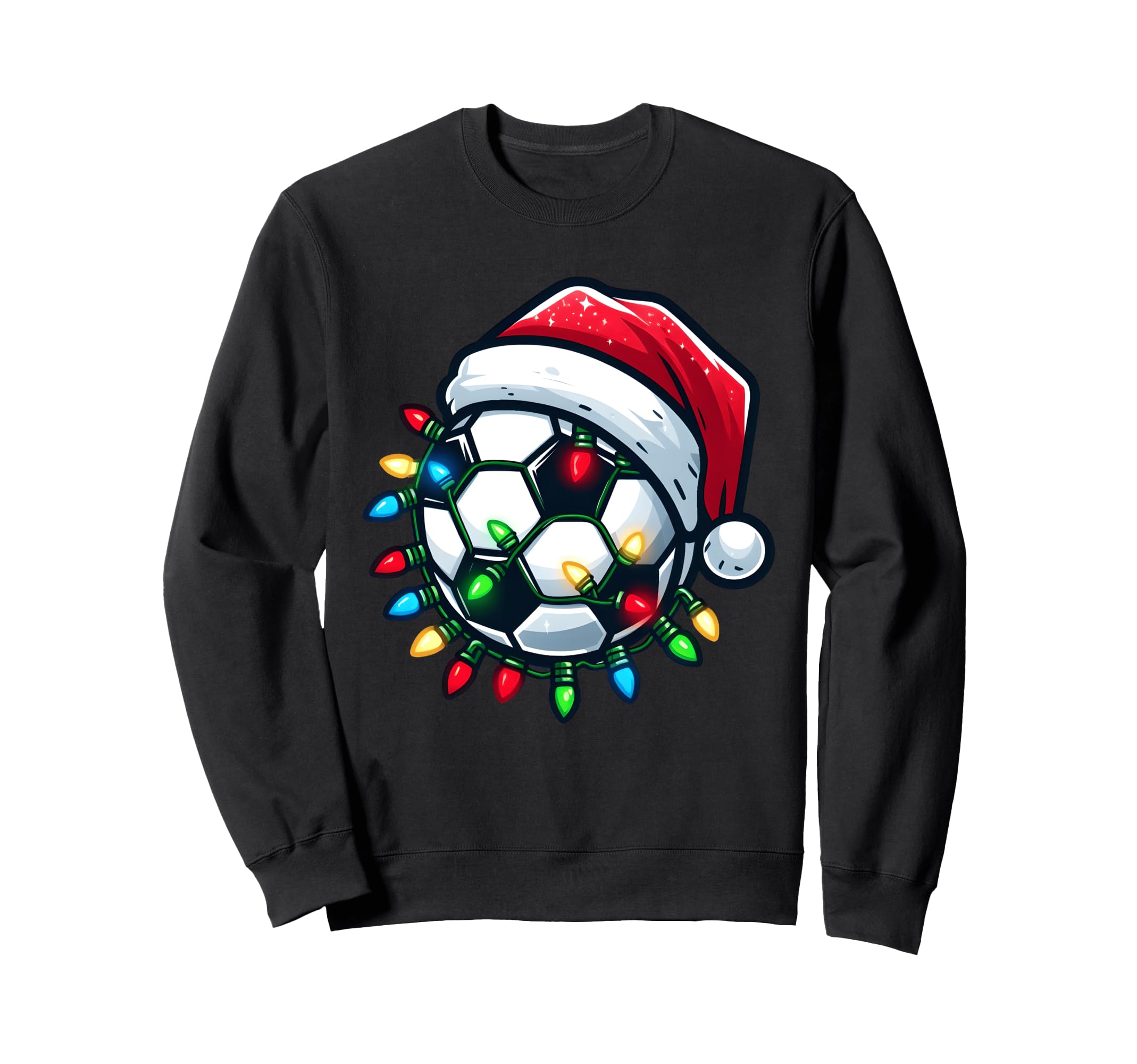 Soccer Ball Santa Hat Player Sweatshirt - Casual Everyday Wear for Adults - T-Shirt, Sweatshirt, Hoodie