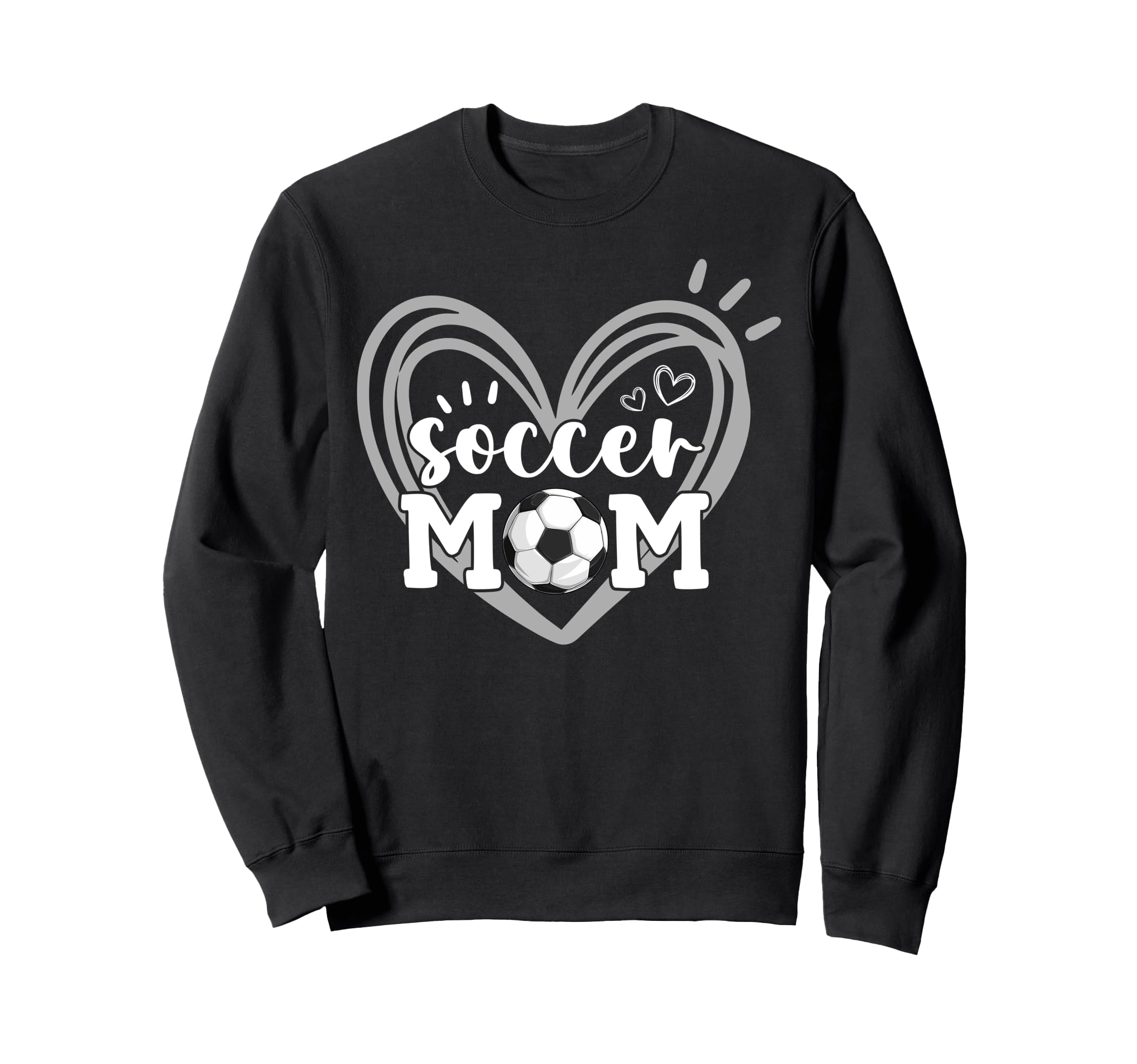 Funny Soccer Mom Heart Soccer Sweatshirt - Fun Novelty Design for Adults - T-Shirt, Sweatshirt, Hoodie