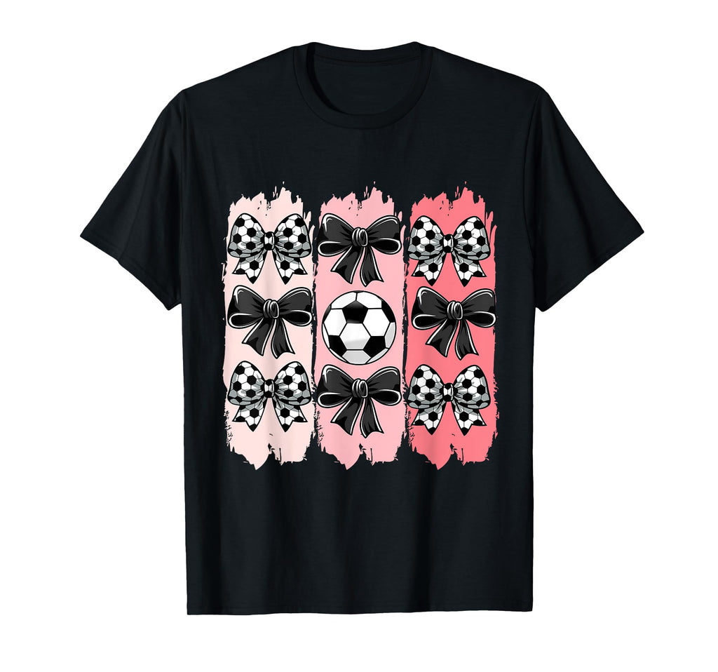 Soccer Coquette Bow Soccer Ball T-Shirt - Minimalist Print for Adults - T-Shirt, Sweatshirt, Hoodie