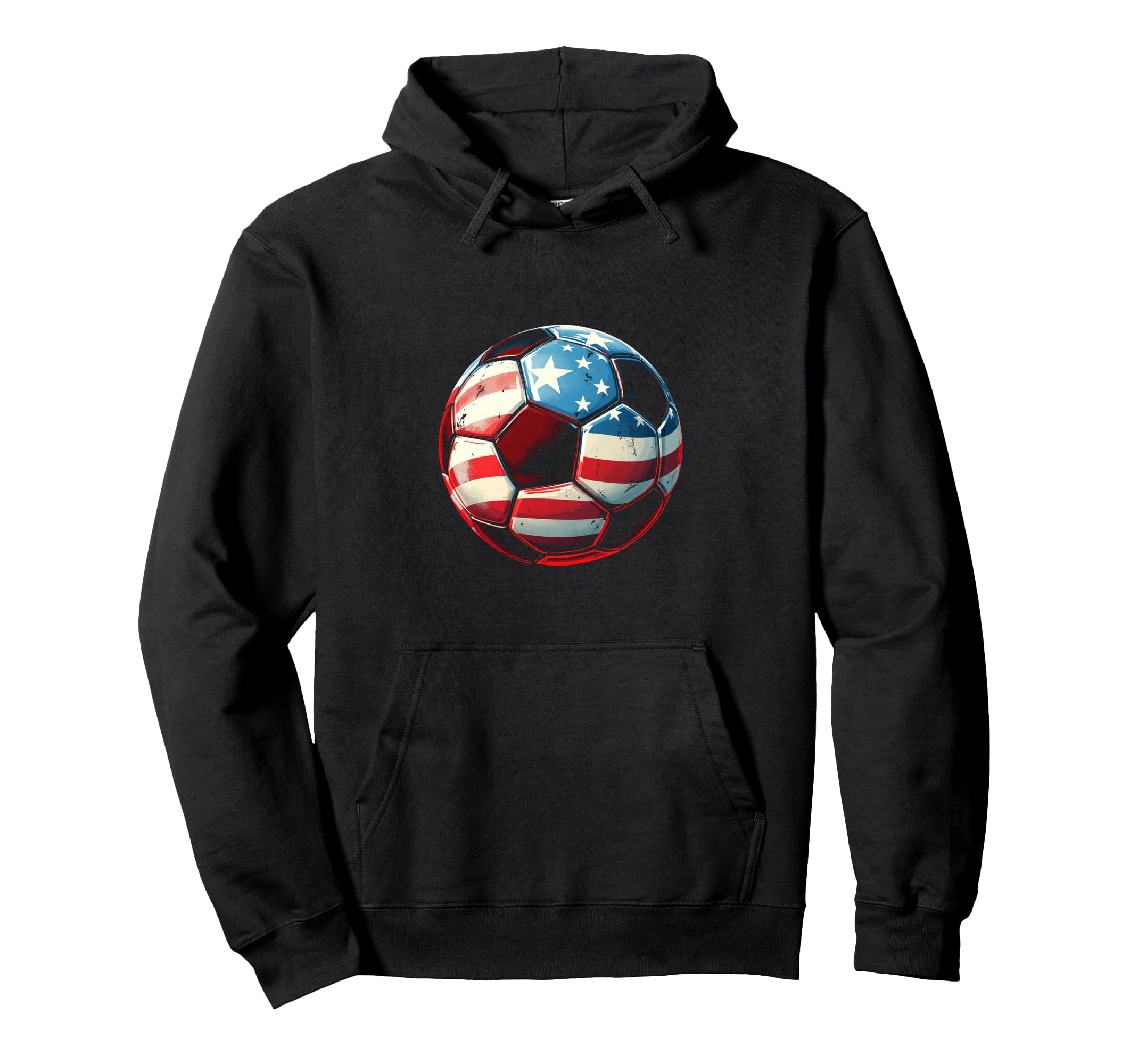 American Flag Soccer Ball Hoodie - Trendy Graphic Men Women - T-Shirt, Sweatshirt, Hoodie