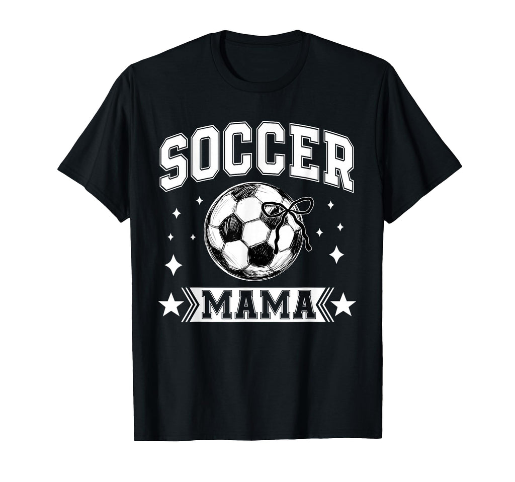 Coquette Bow Soccer Mama Soccer Team T-Shirt - Graphic Print for Adults - T-Shirt, Sweatshirt, Hoodie