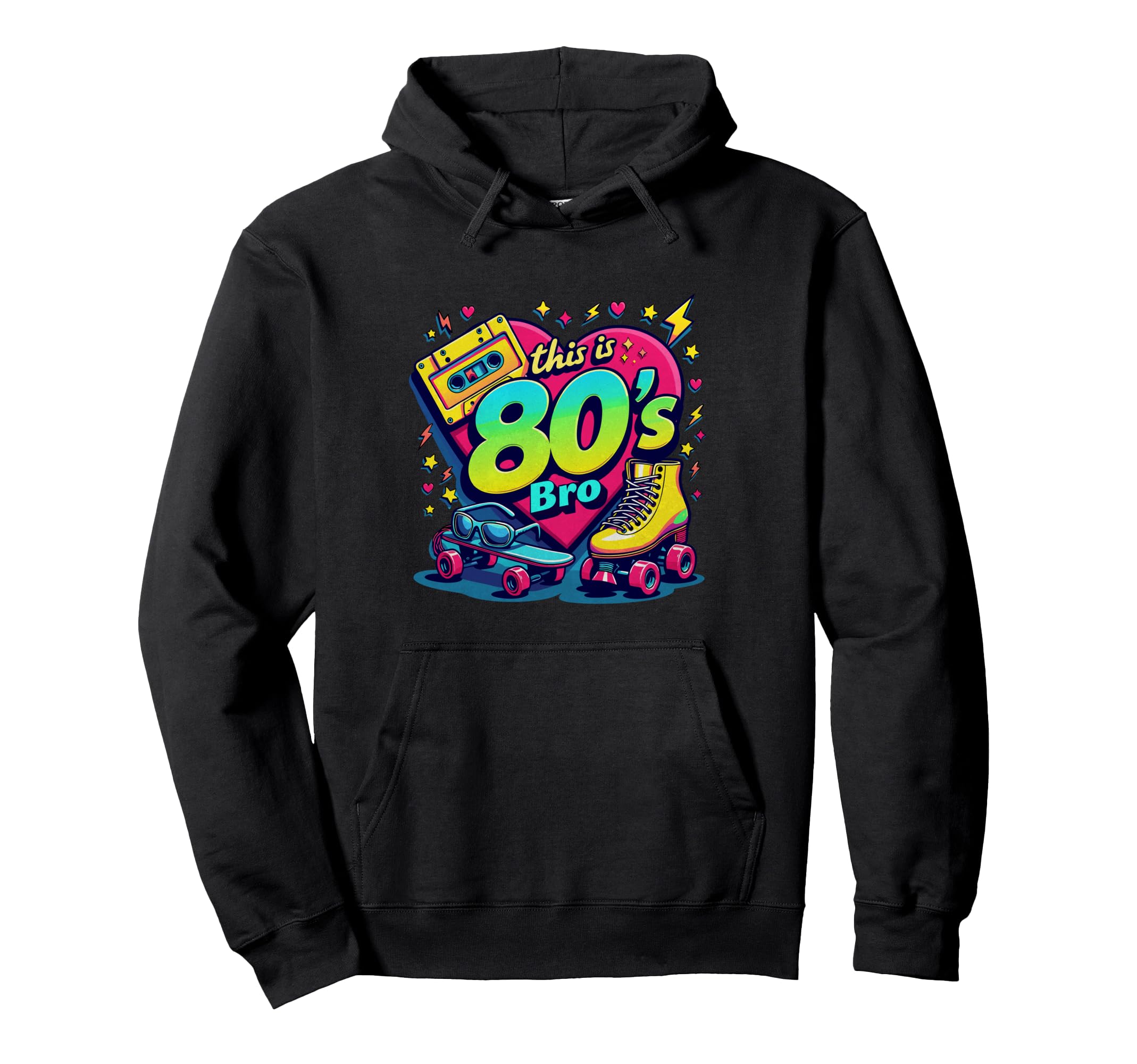 80S Bro Cassette Roller Skate Funny Hoodie - Fun Novelty Design for Adults - T-Shirt, Sweatshirt, Hoodie