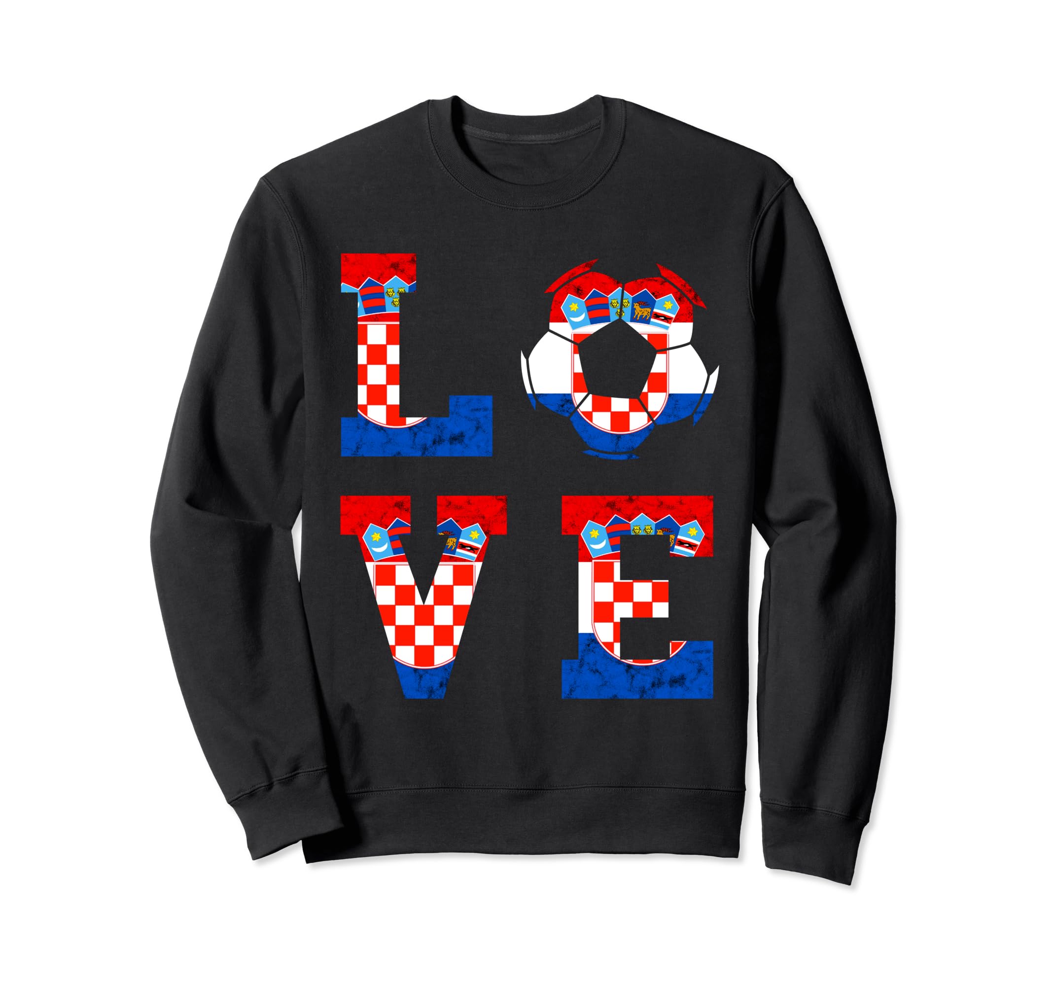 Croatia Love Croatian Soccer Sweatshirt - Aesthetic Graphic for Adults - T-Shirt, Sweatshirt, Hoodie