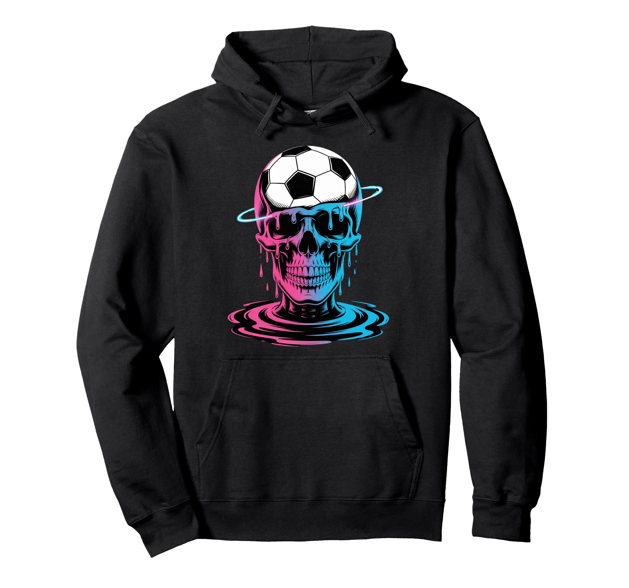 Skeleton Soccer Ice Cream Drip Hoodie - Casual Everyday Wear for Adults - T-Shirt, Sweatshirt, Hoodie