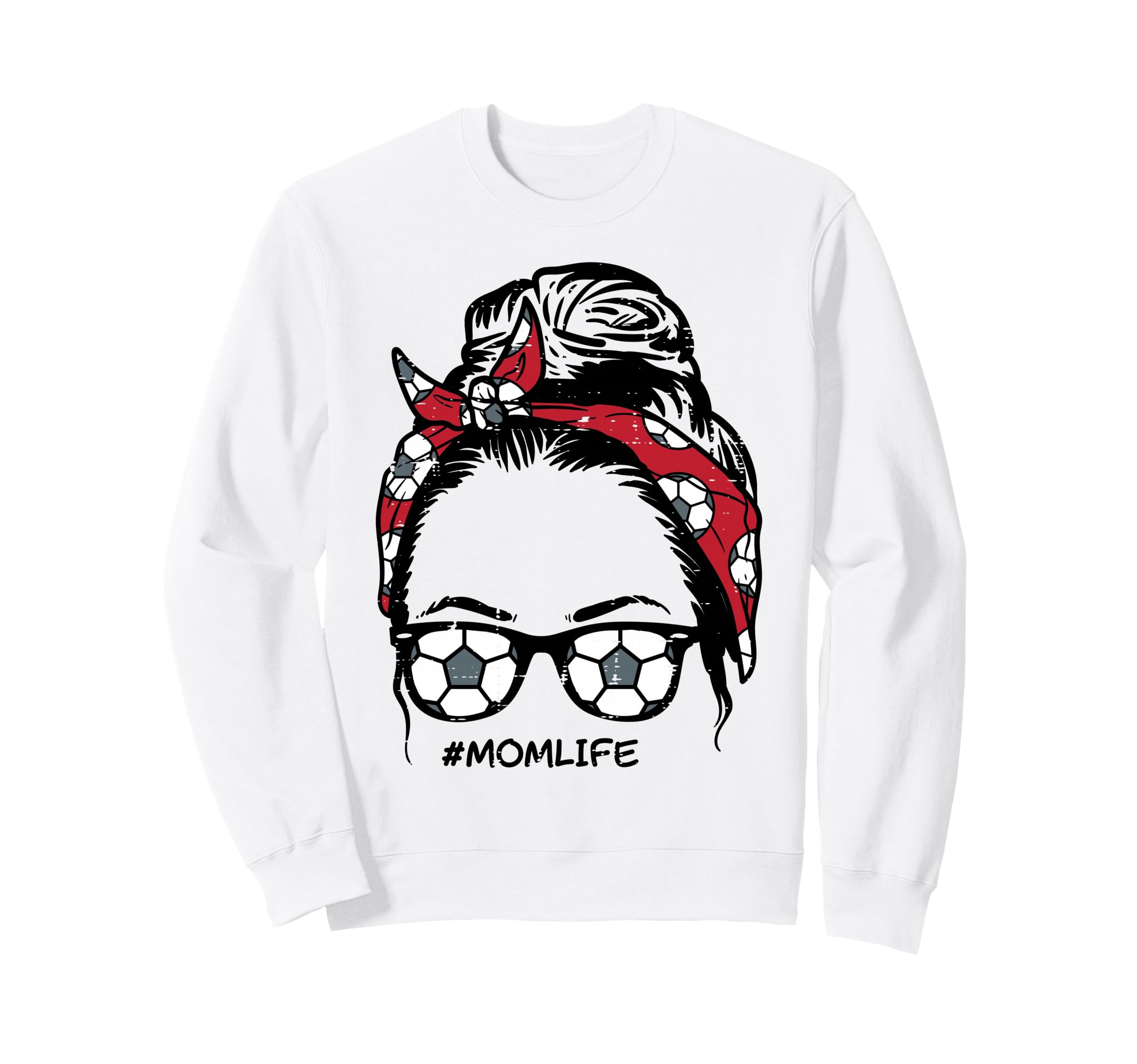 Soccer Bandana Sunglasses Mom Life Sweatshirt - Aesthetic Graphic Unisex - T-Shirt, Sweatshirt, Hoodie