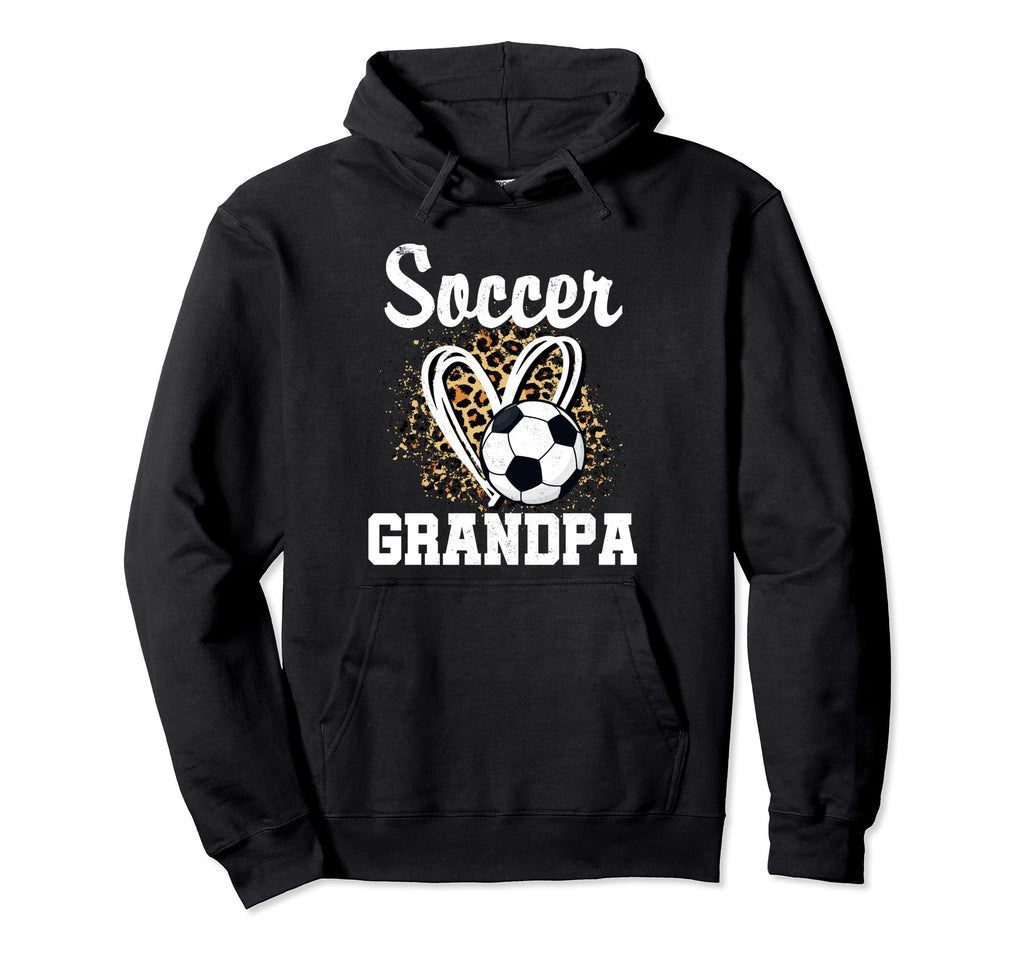 Soccer Grandpa Leopard Heart Matching Hoodie - Custom Art Print for Adults - T-Shirt, Sweatshirt, Hoodie