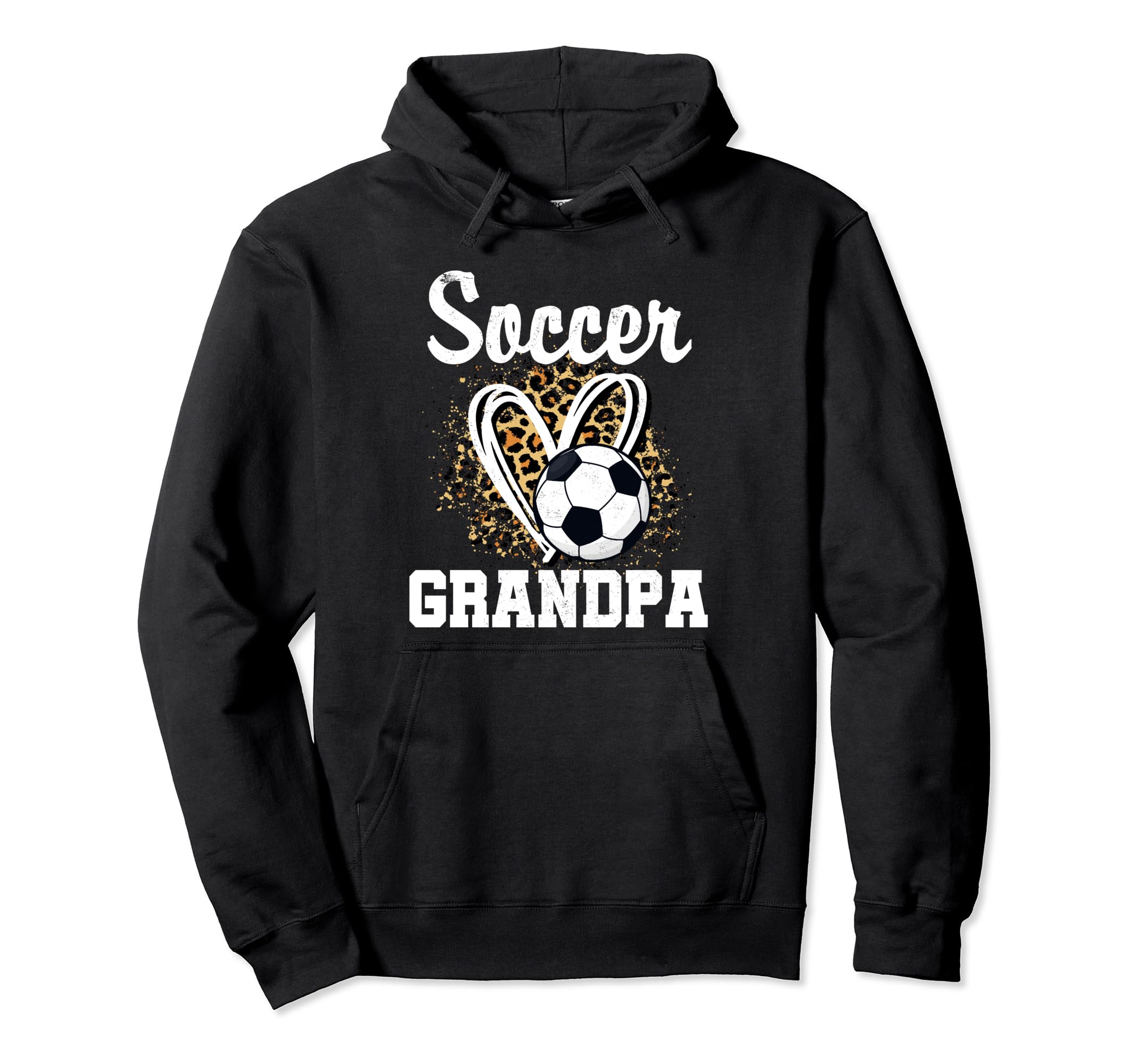 Soccer Grandpa Leopard Heart Matching Hoodie - Novelty Apparel Unisex - T-Shirt, Sweatshirt, Hoodie